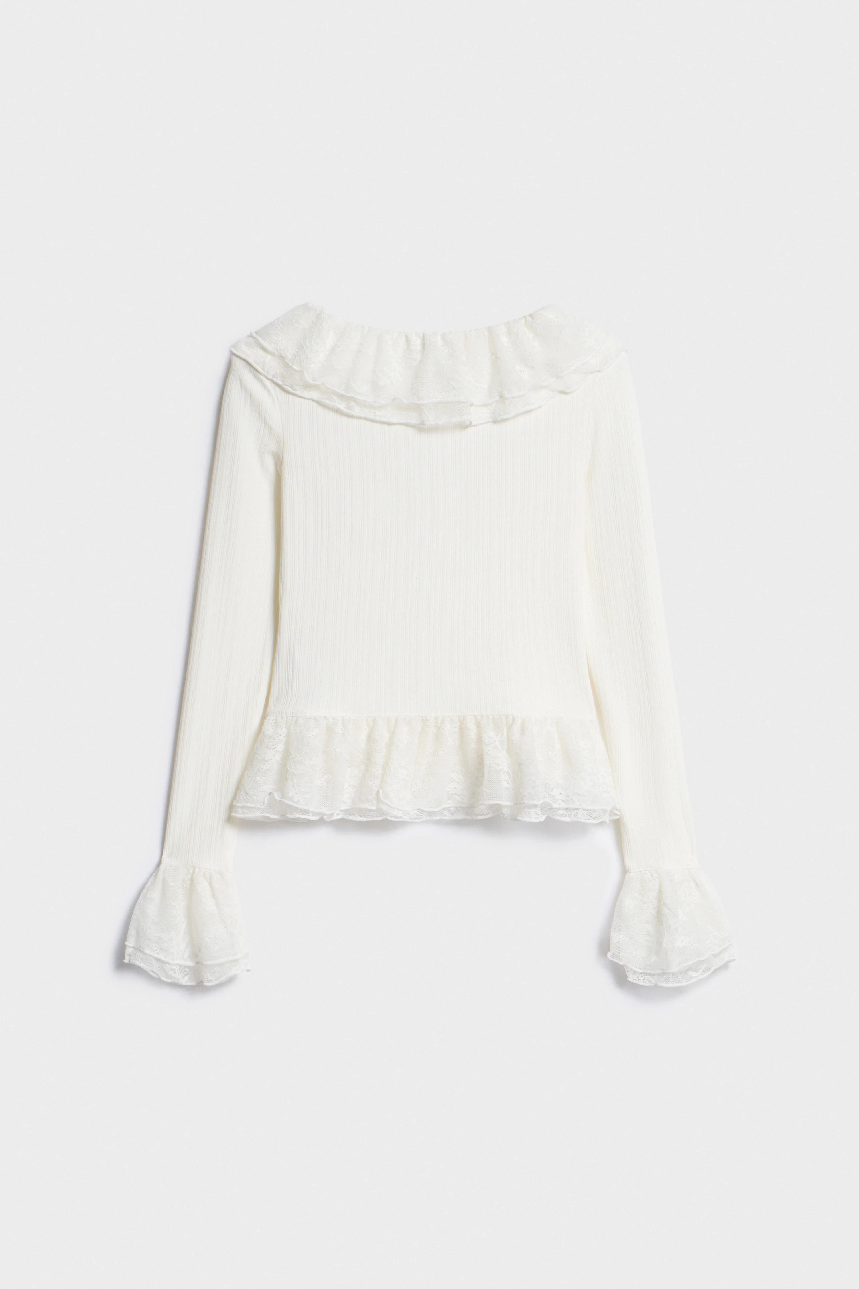 RUFFLE-DETAIL VISCOSE BLOUSE - Image 5