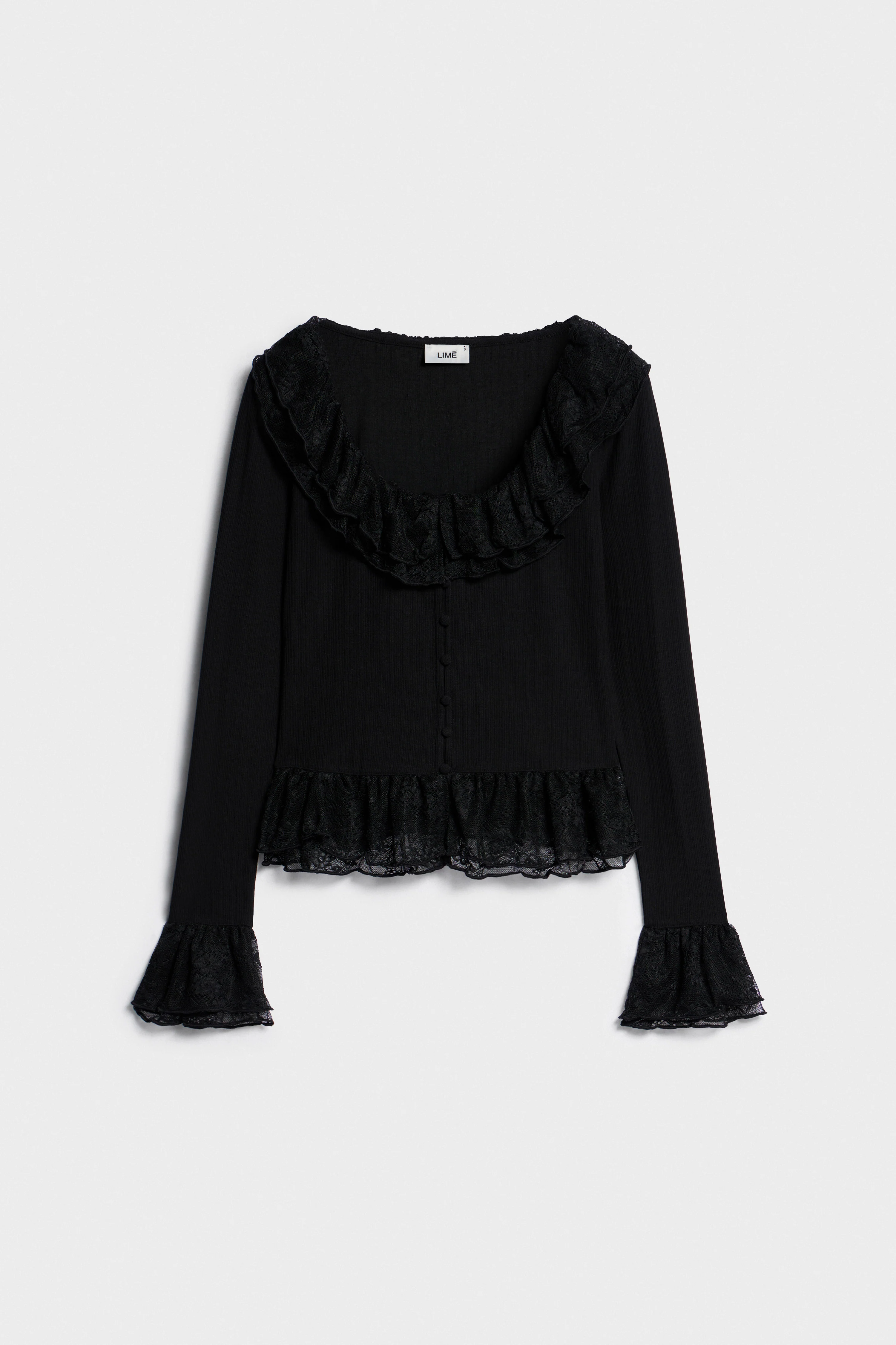 RUFFLE-DETAIL VISCOSE BLOUSE - Image 4
