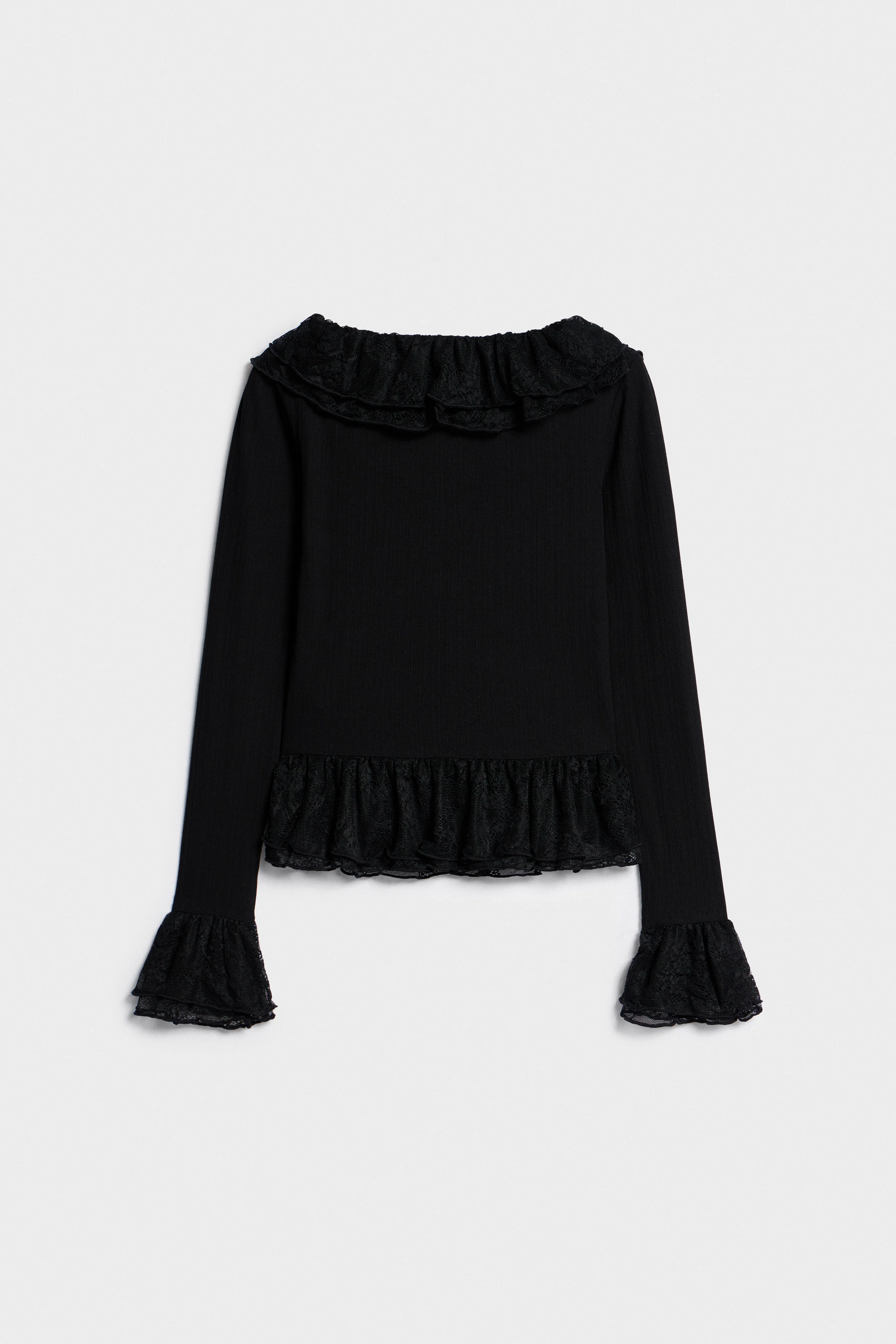 RUFFLE-DETAIL VISCOSE BLOUSE - Image 5