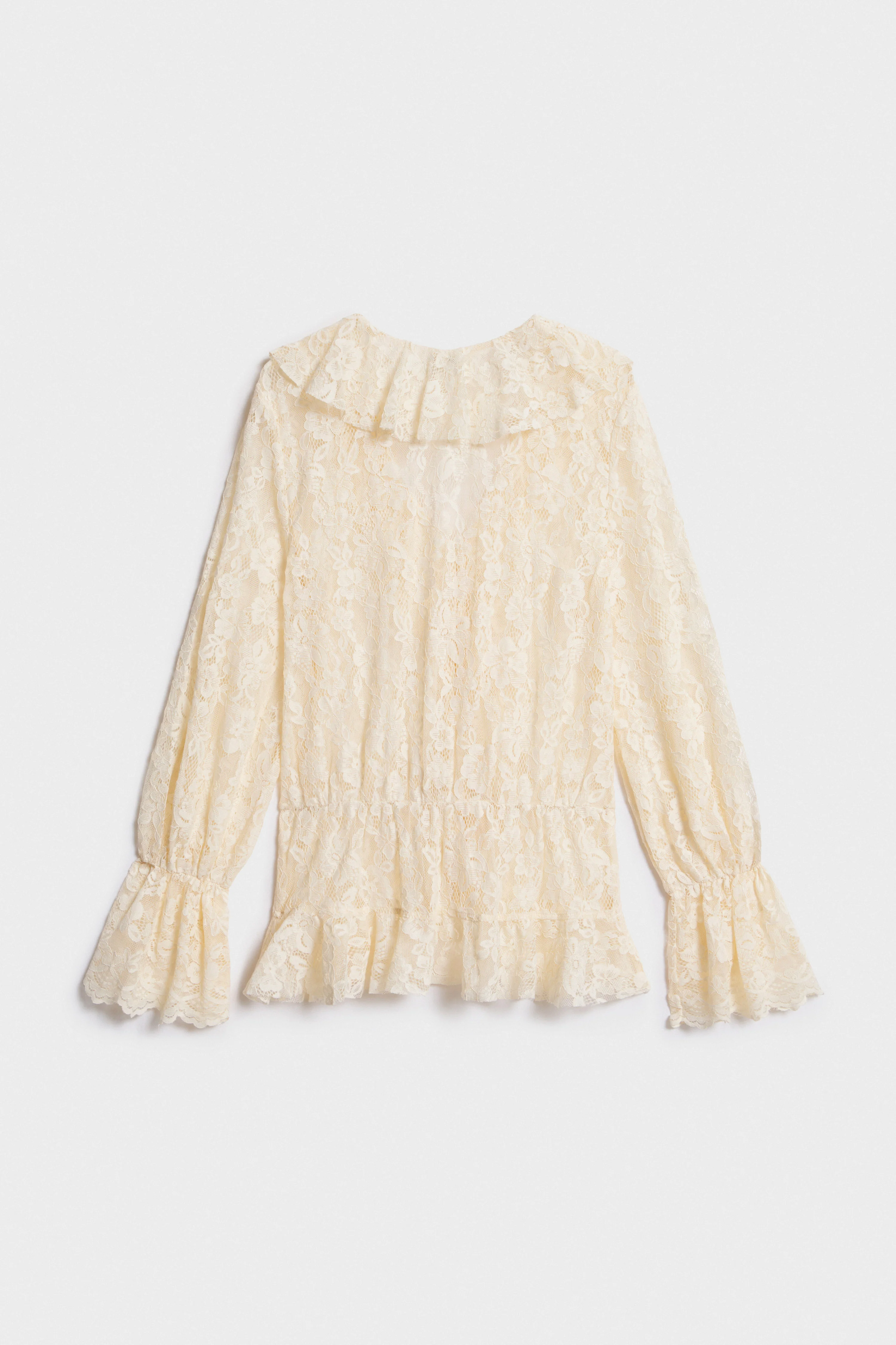 RUFFLE-TRIMMED LACE BLOUSE - Image 4