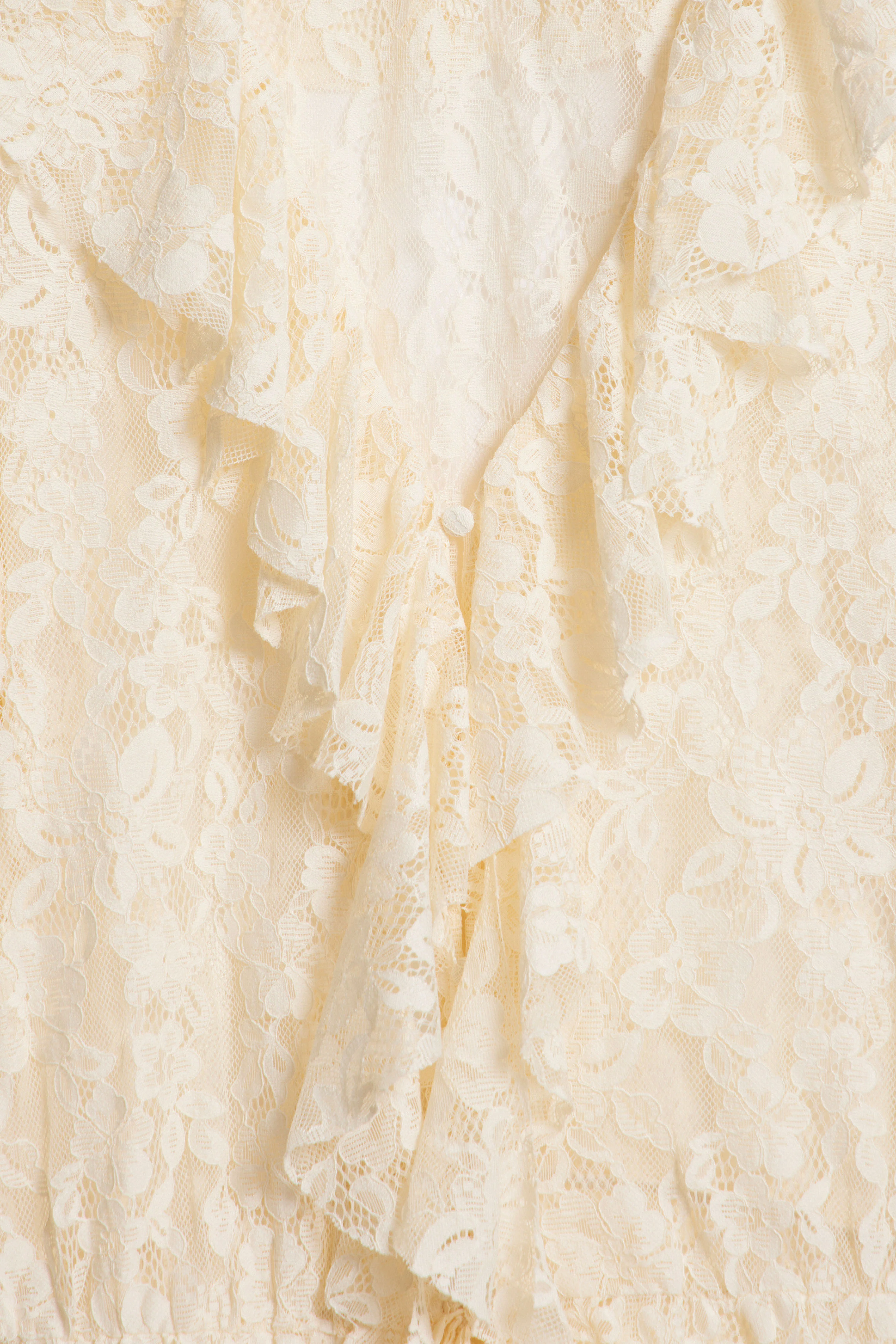 RUFFLE-TRIMMED LACE BLOUSE - Image 5