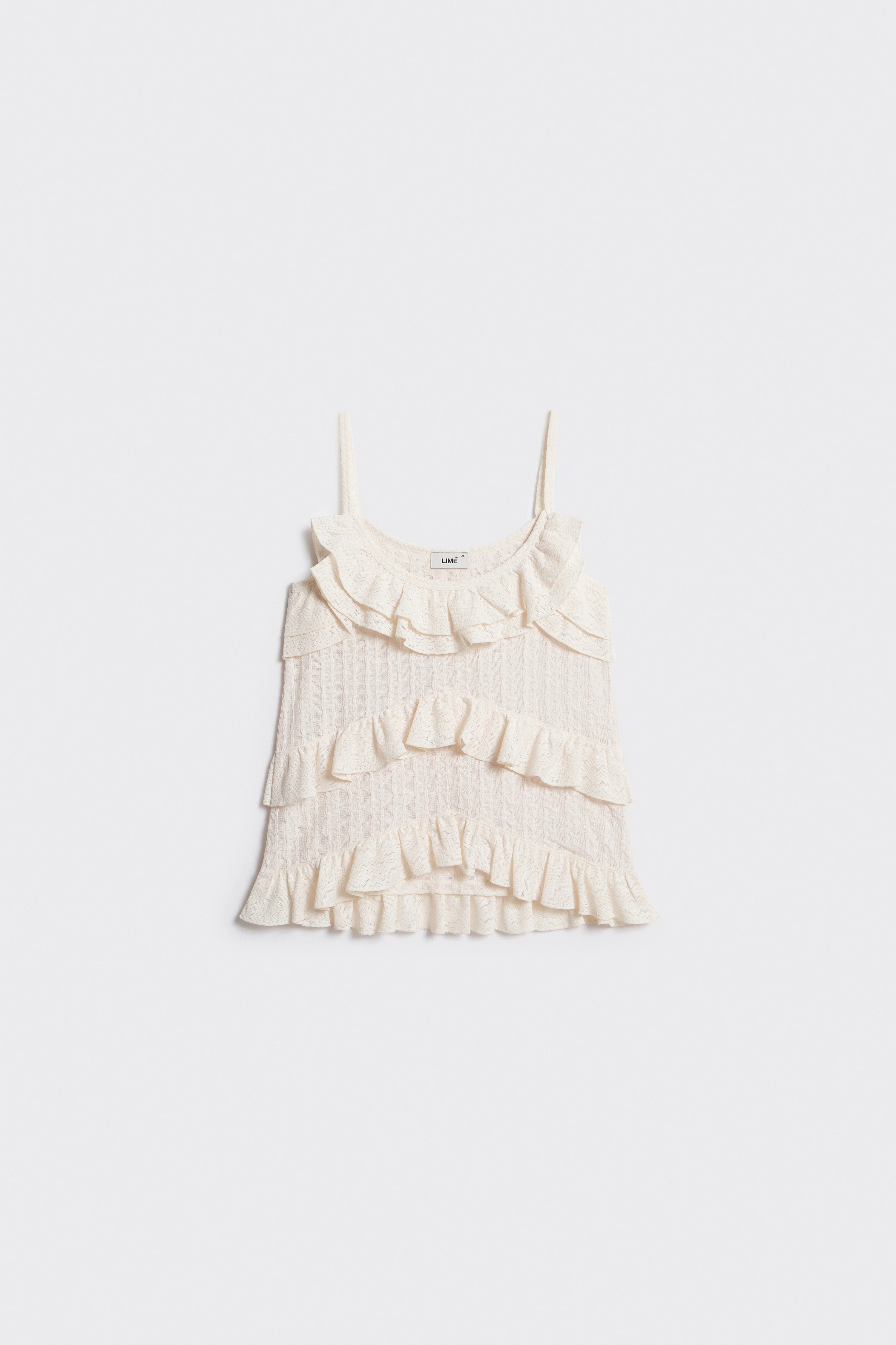 RUFFLE-TRIMMED LACE TOP - Image 5