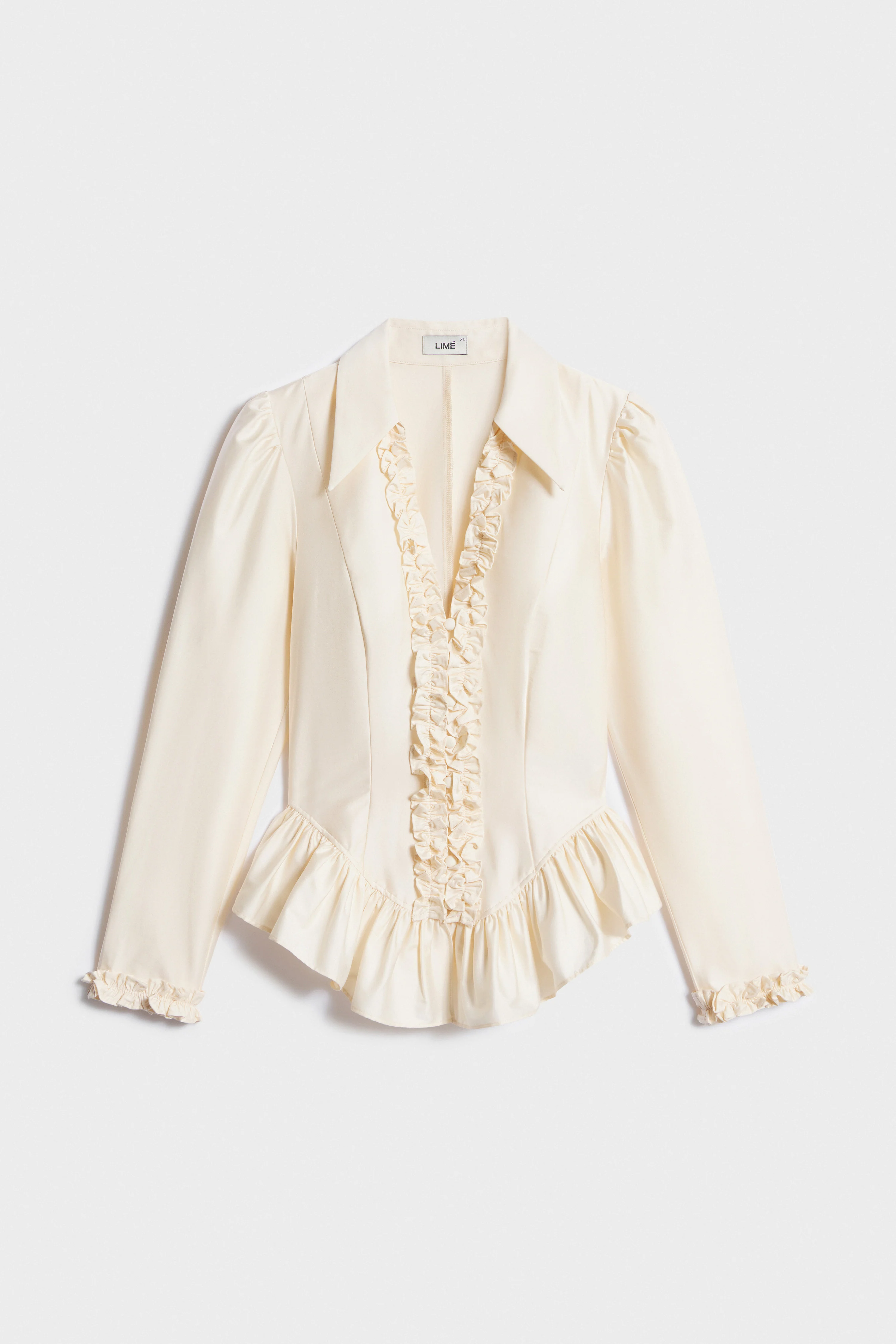 RUFFLED COTTON-BLEND BLOUSE - Image 3
