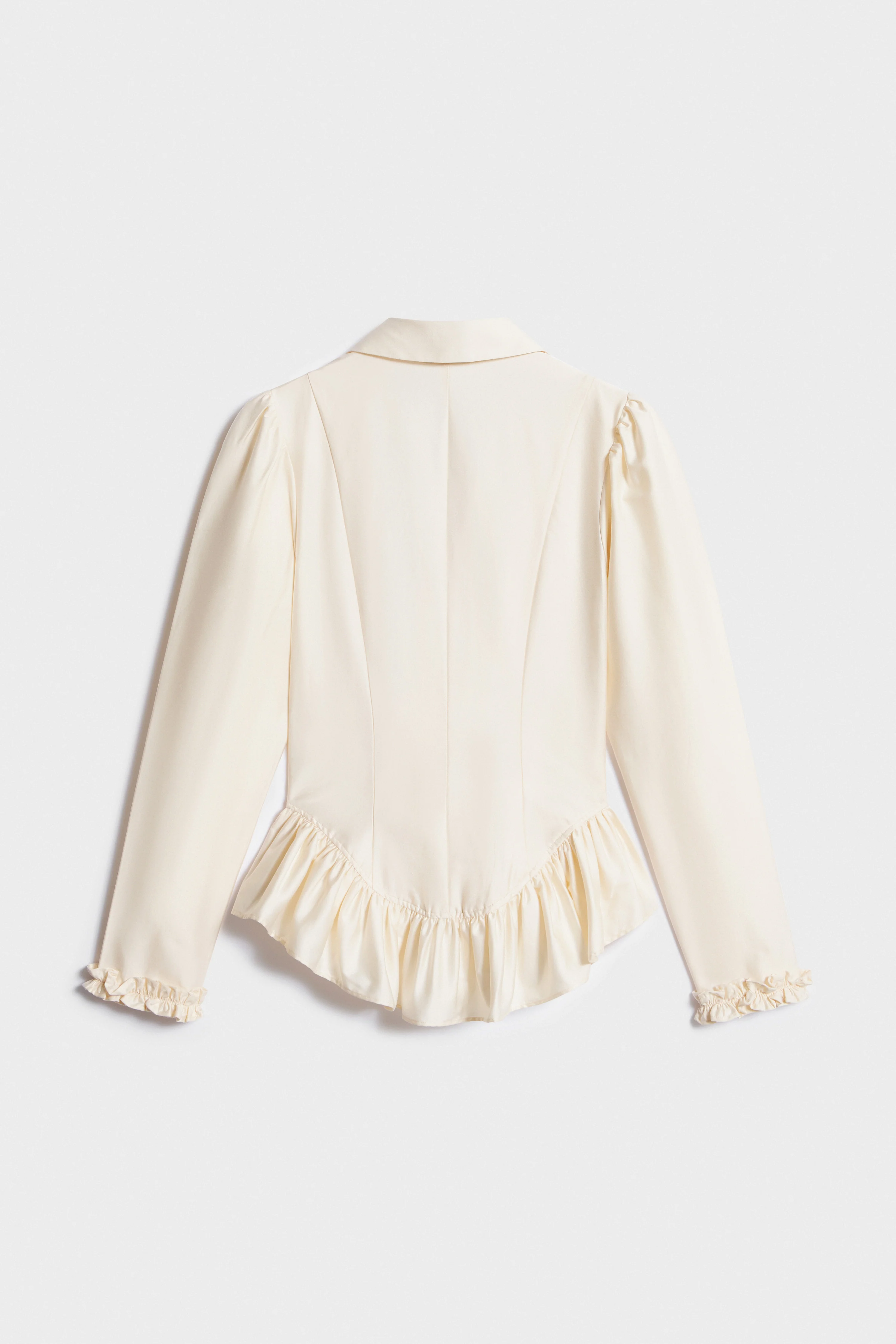 RUFFLED COTTON-BLEND BLOUSE - Image 4