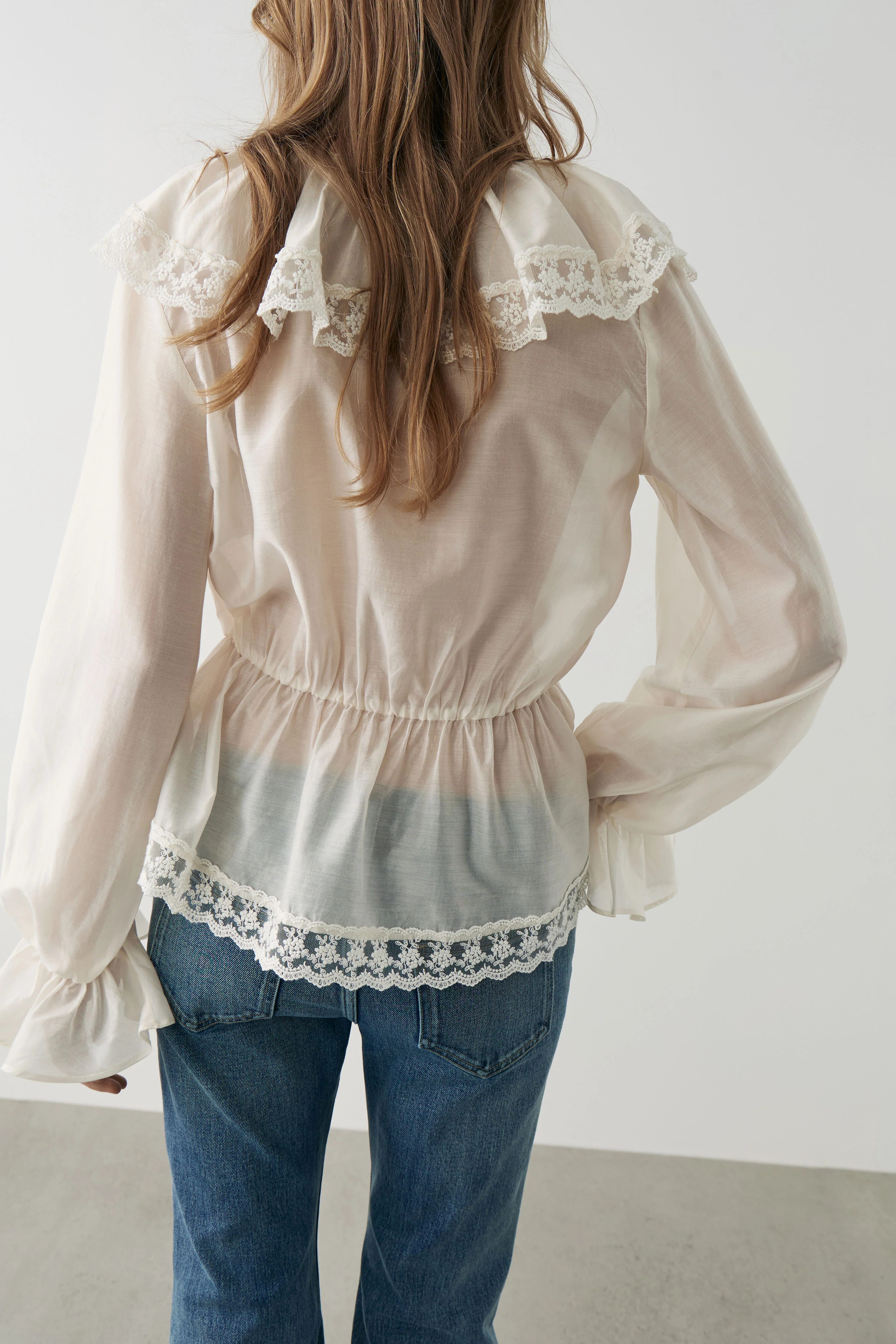 RUFFLED LYOCELL-BLEND BLOUSE - Image 4