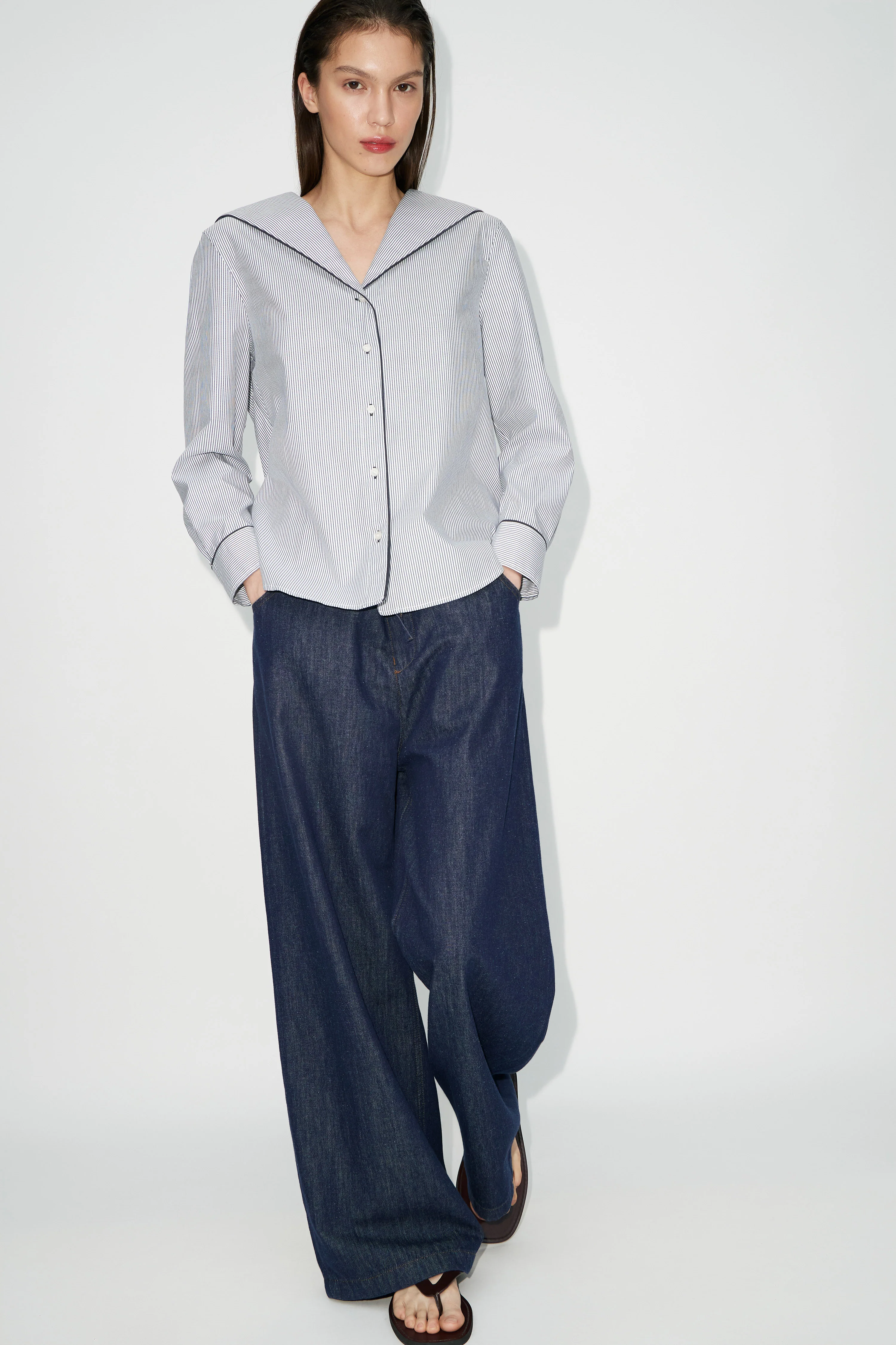SAILOR-COLLAR COTTON SHIRT - Image 2