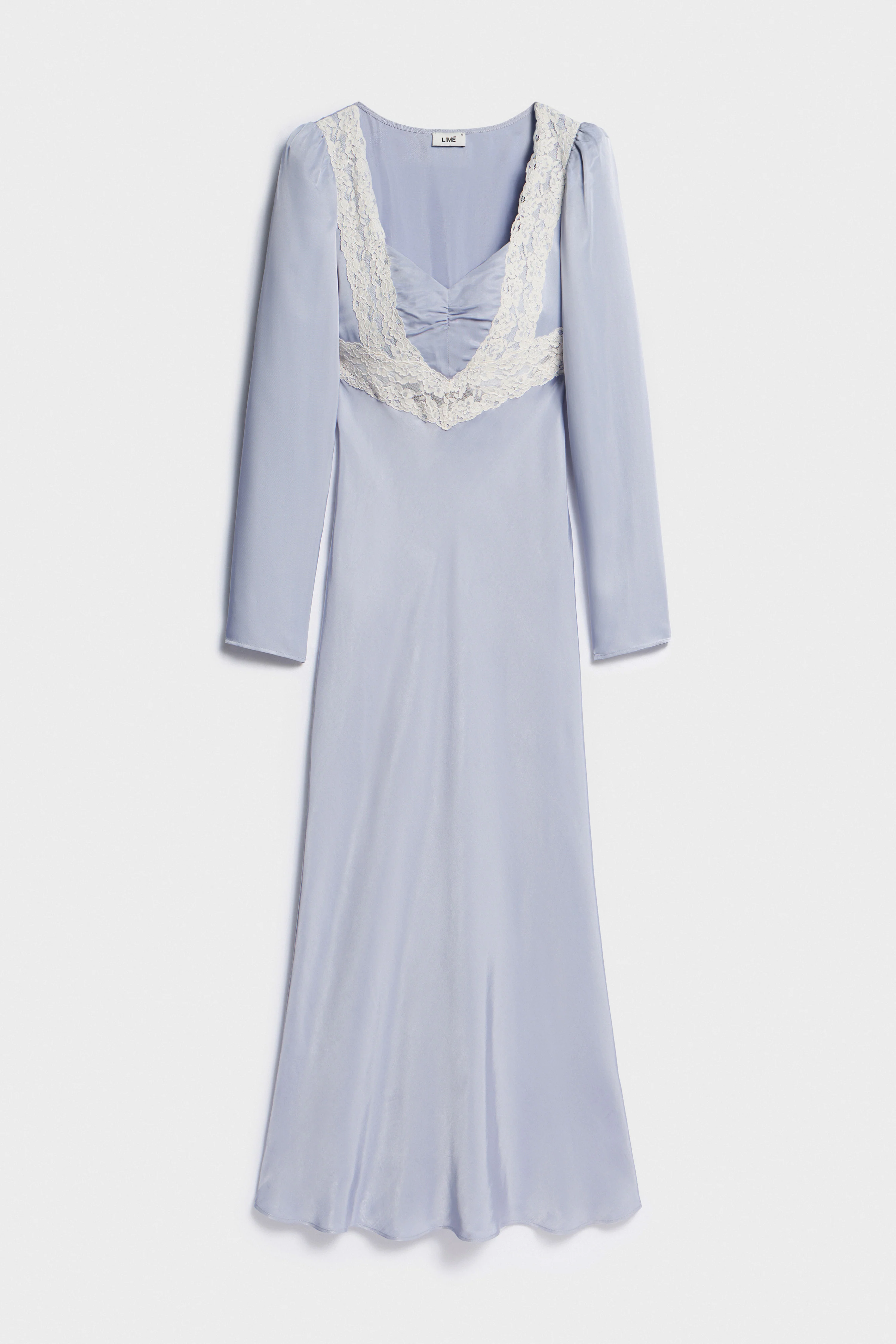 SATIN AND LACE MIDI DRESS - Image 6