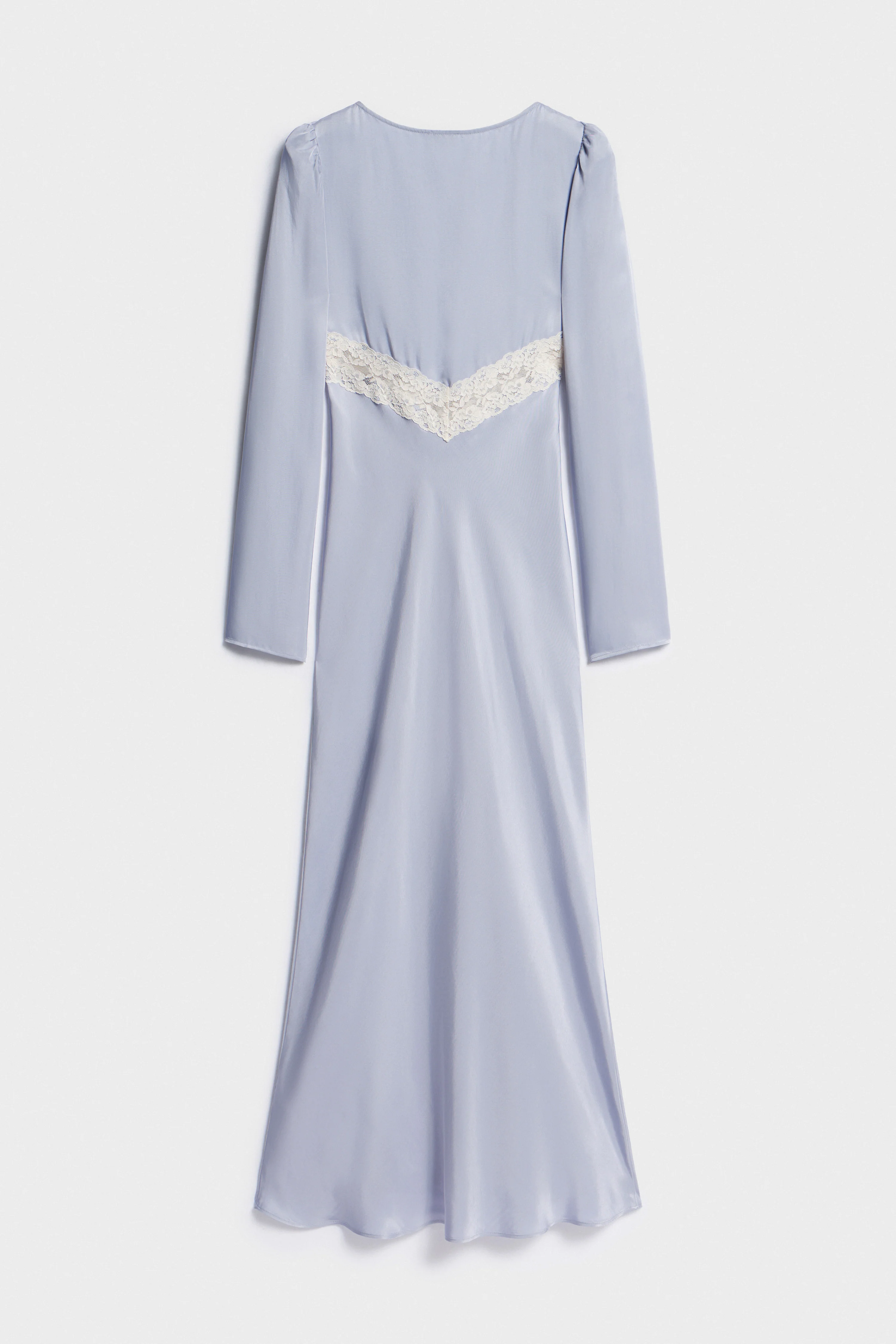 SATIN AND LACE MIDI DRESS - Image 7
