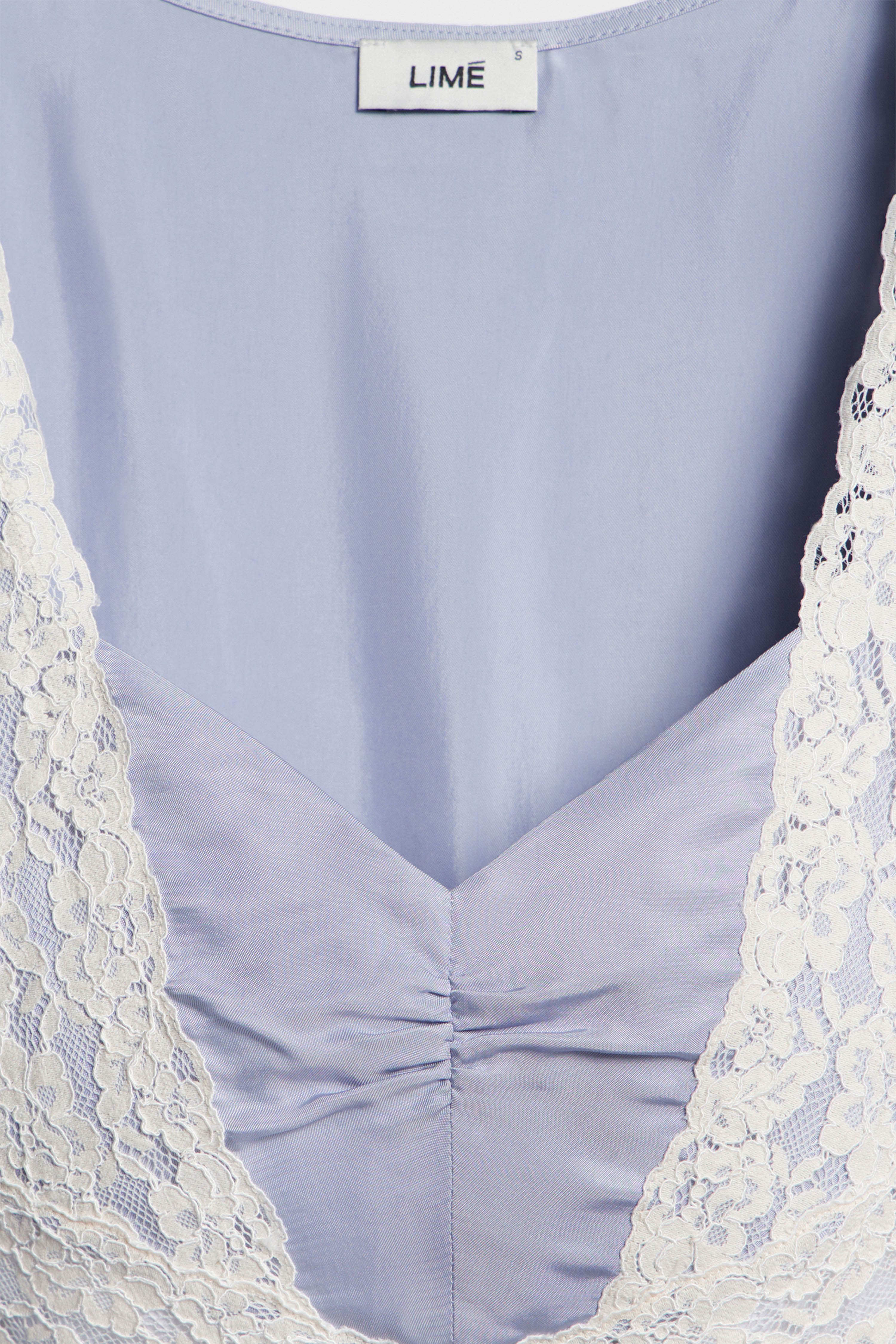 SATIN AND LACE MIDI DRESS - Image 8
