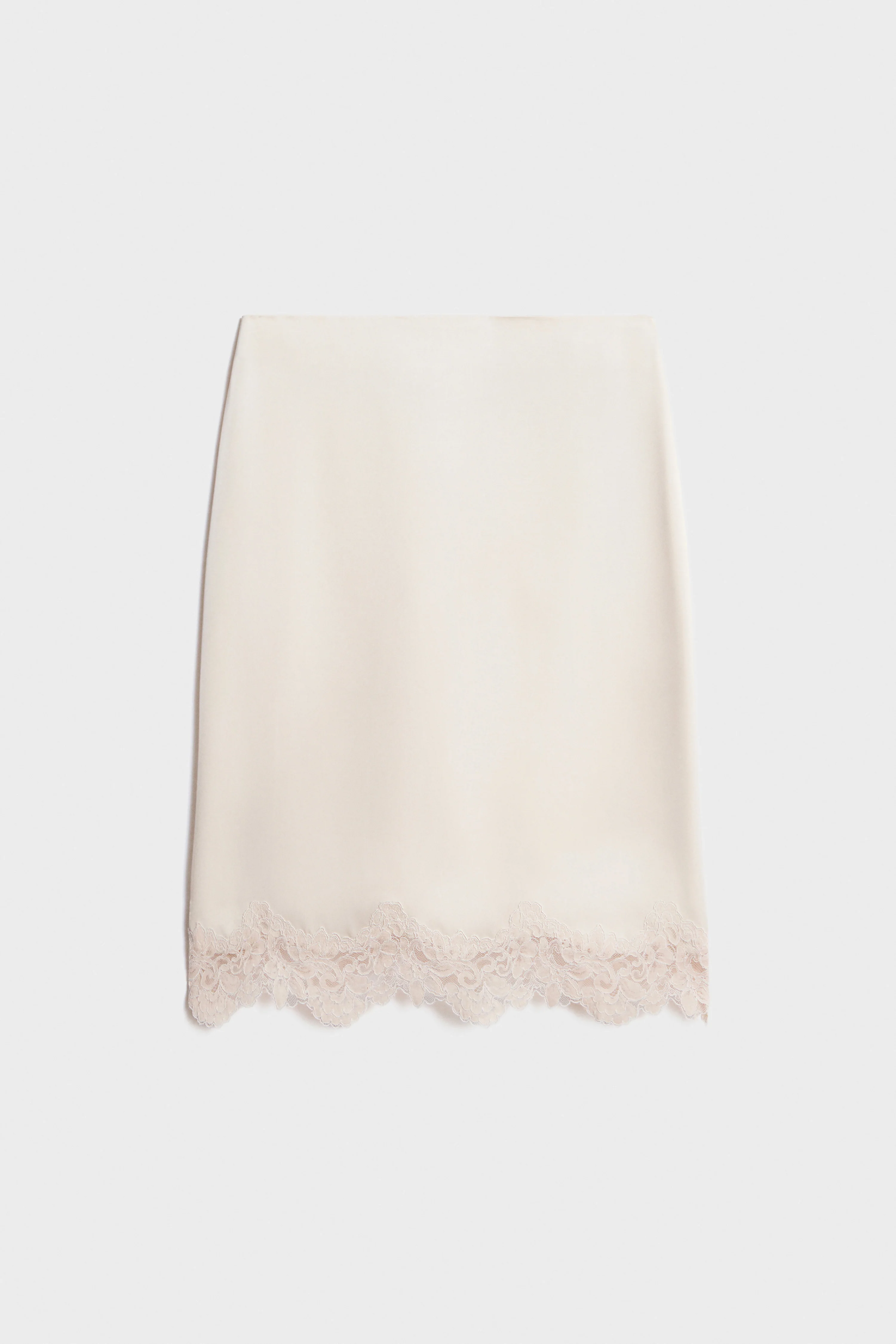 SATIN AND LACE MIDI SKIRT - Image 3