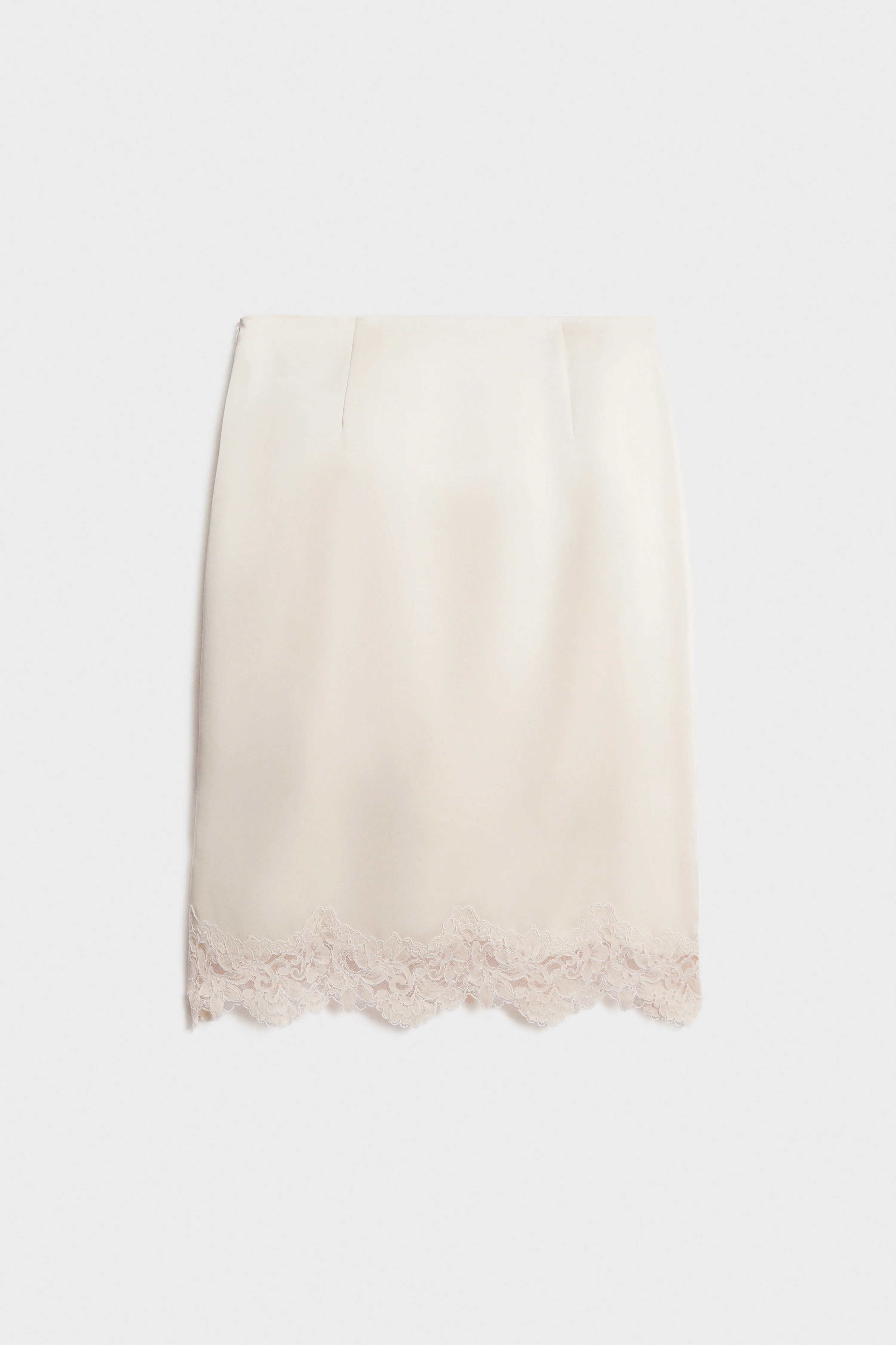 SATIN AND LACE MIDI SKIRT - Image 4