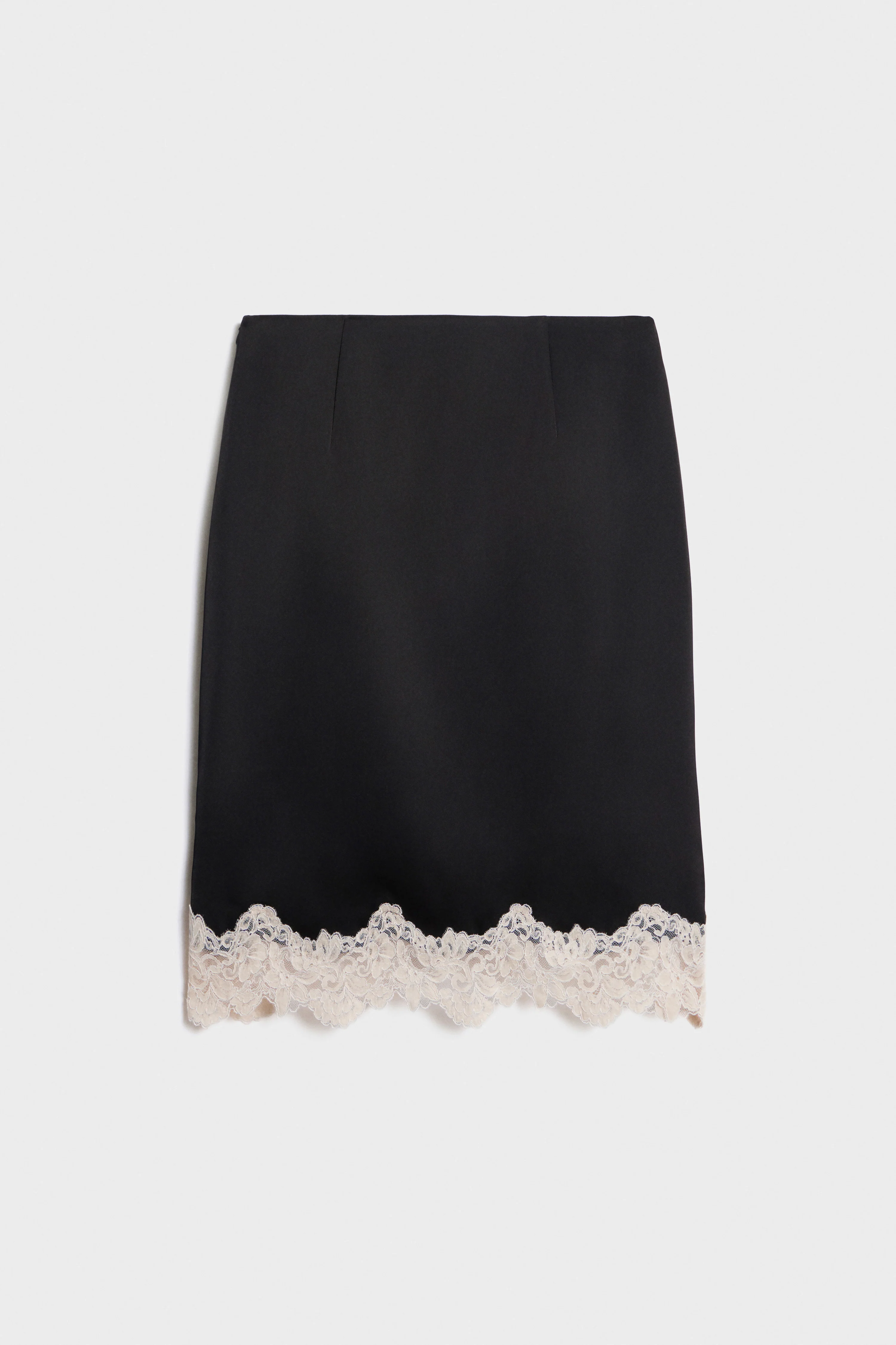 SATIN AND LACE MIDI SKIRT - Image 6
