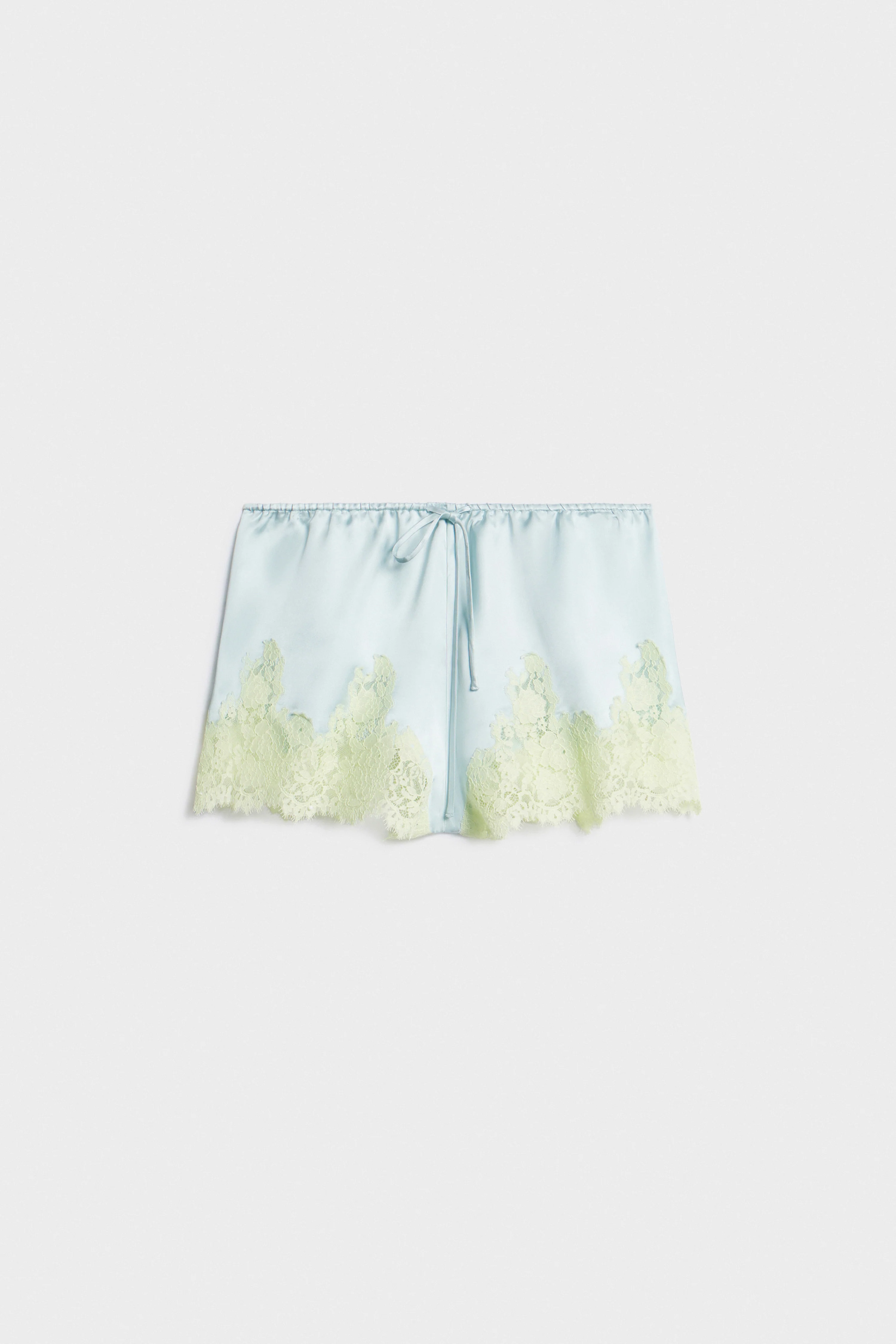 SATIN AND LACE PAJAMA SHORTS - Image 4