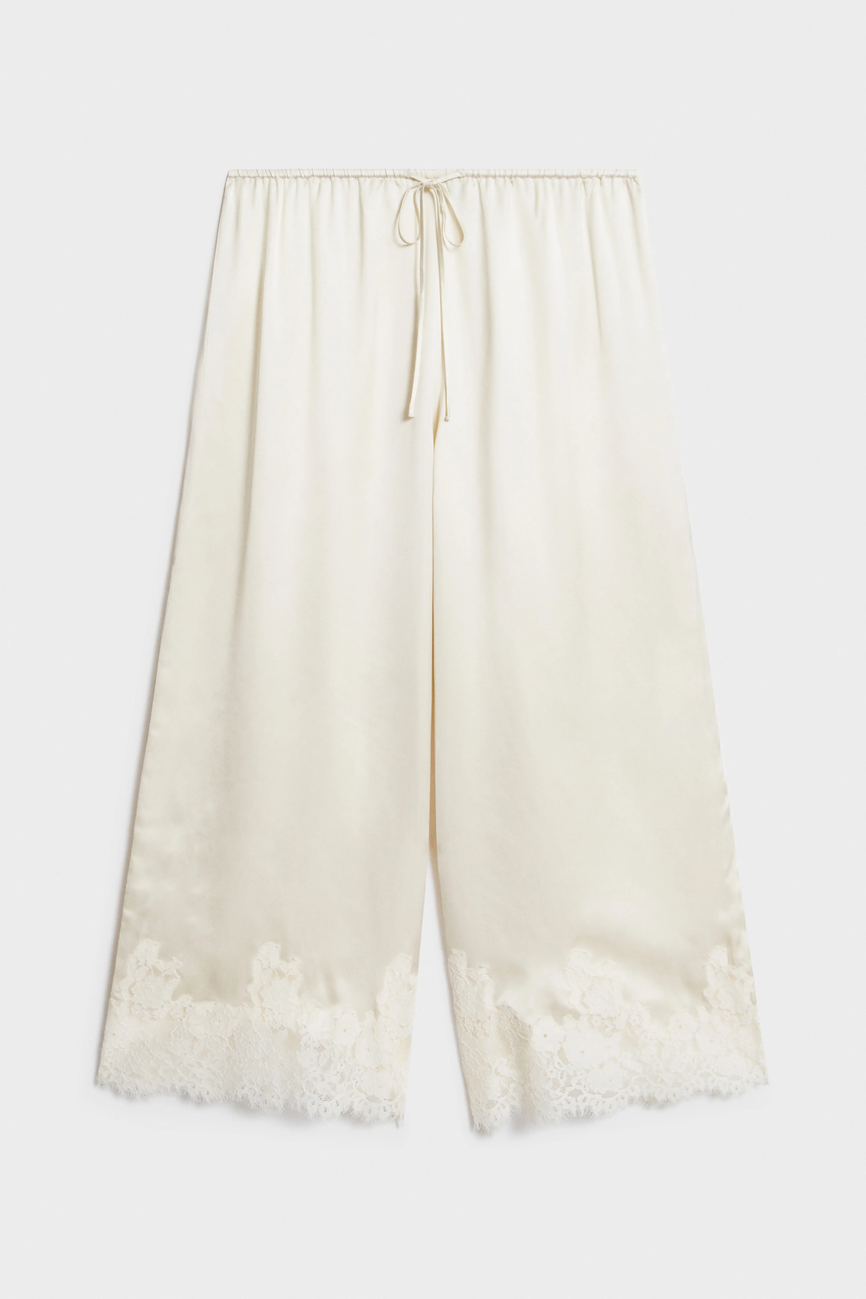 SATIN AND LACE PAJAMA TROUSERS - Image 4