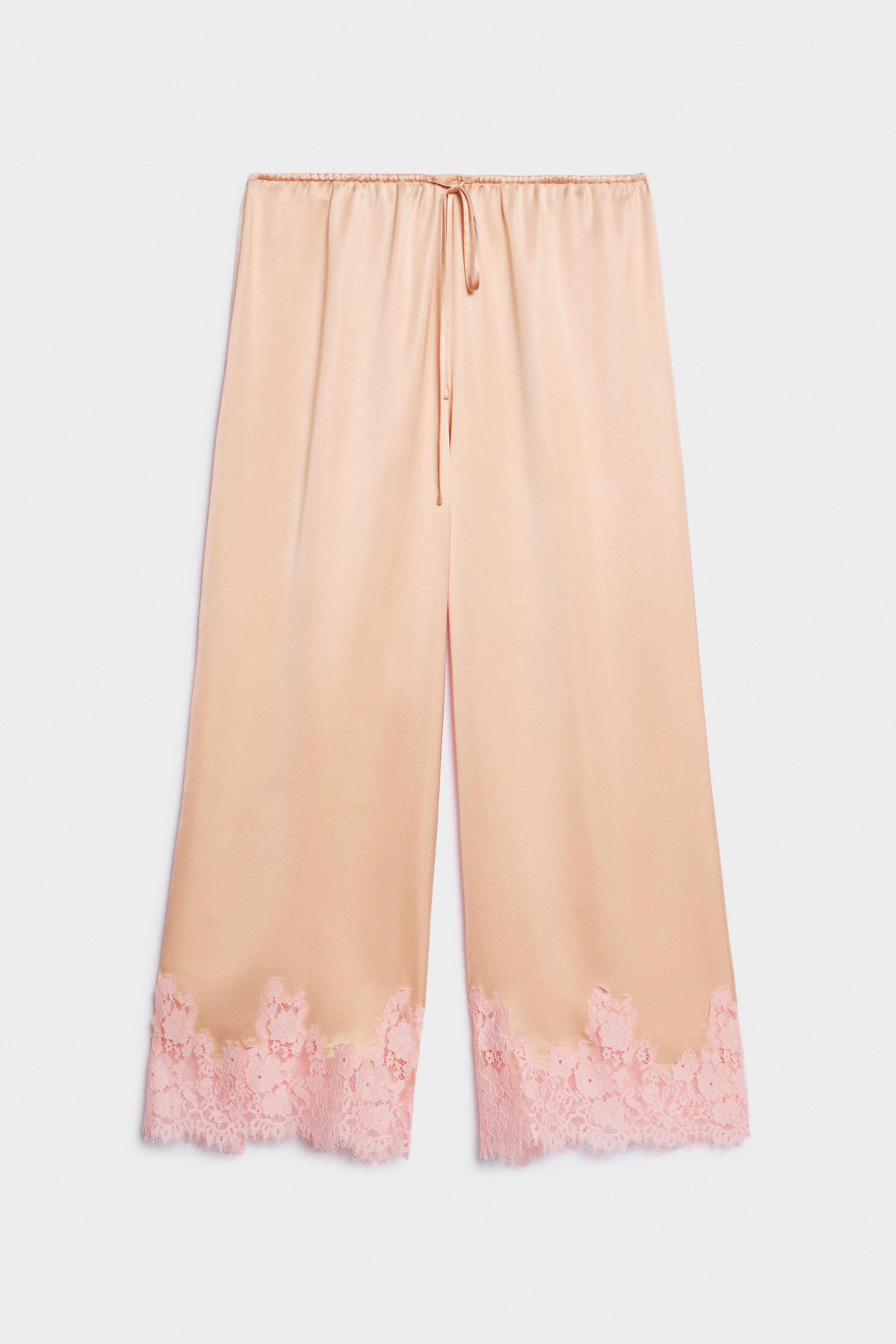 SATIN AND LACE PAJAMA TROUSERS - Image 4