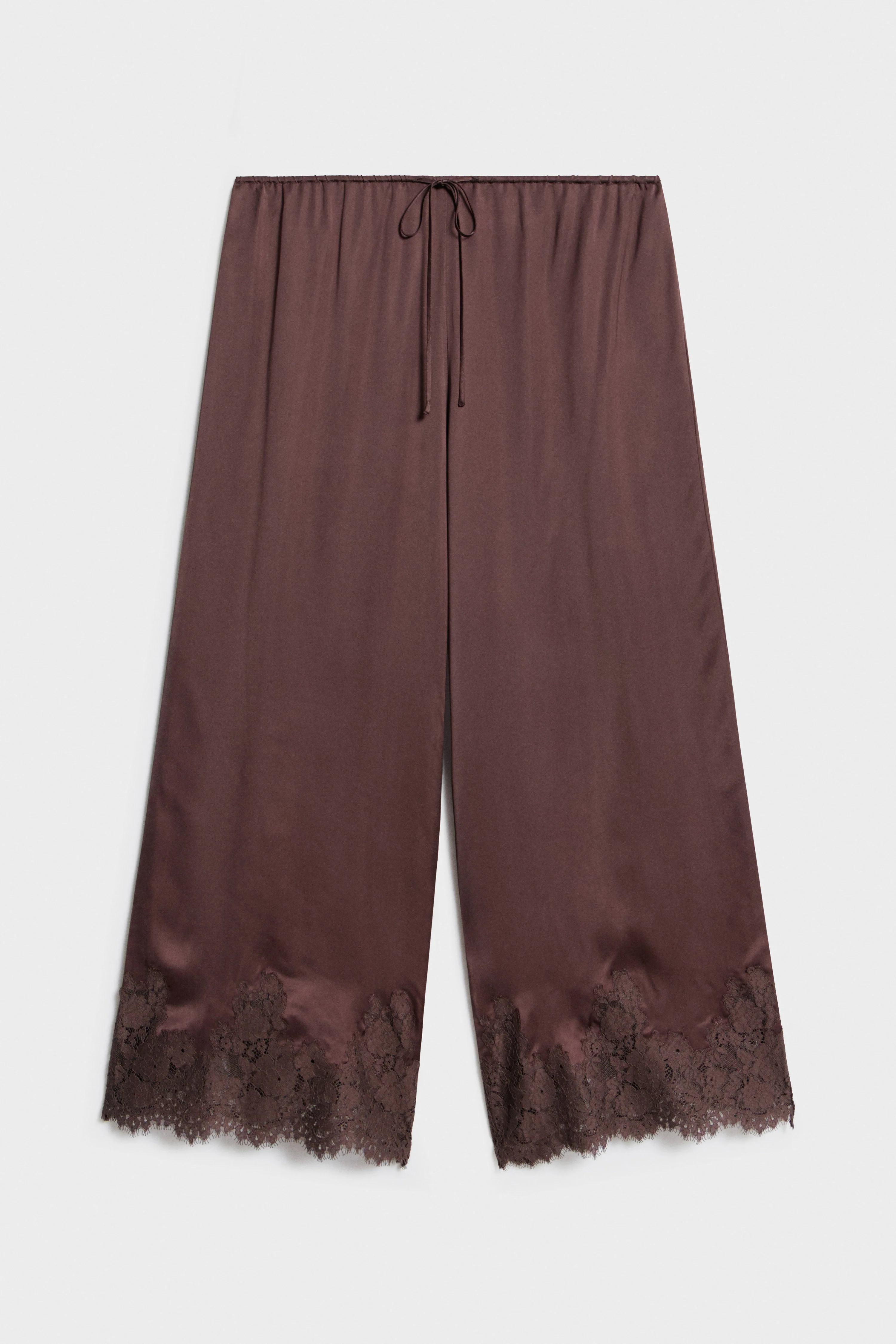 SATIN AND LACE PAJAMA TROUSERS - Image 5