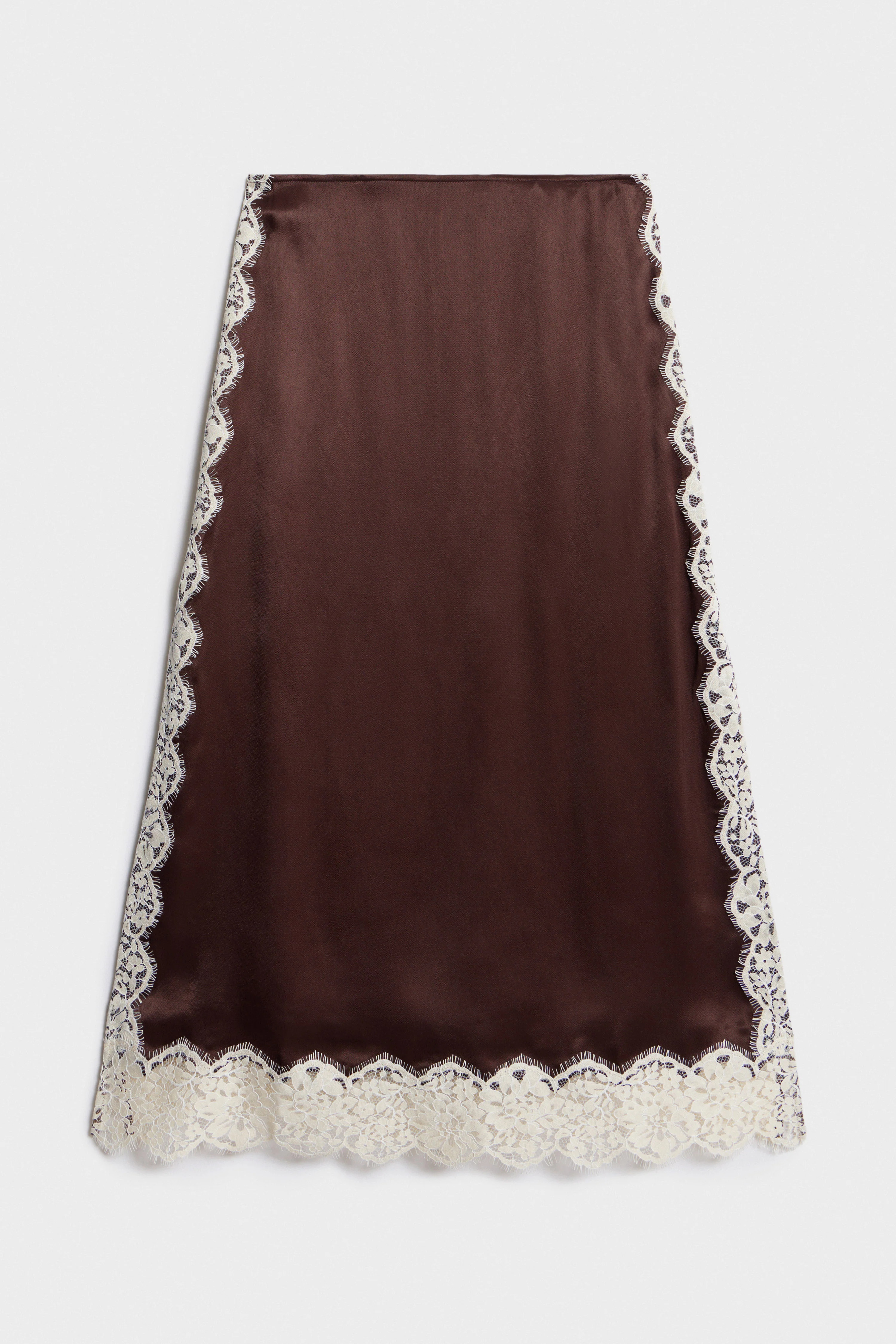 SATIN AND LACE SKIRT - Image 3