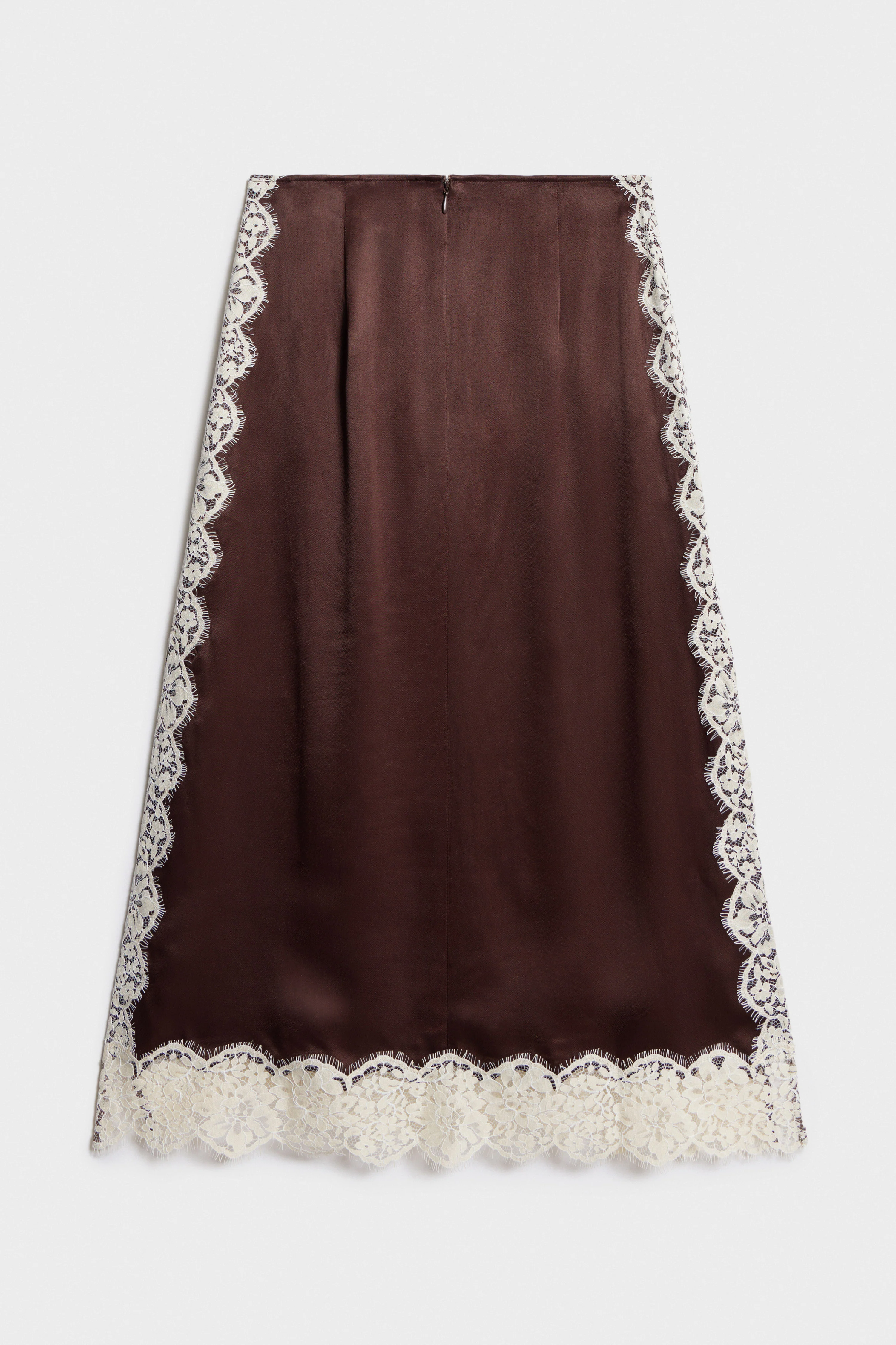 SATIN AND LACE SKIRT - Image 4