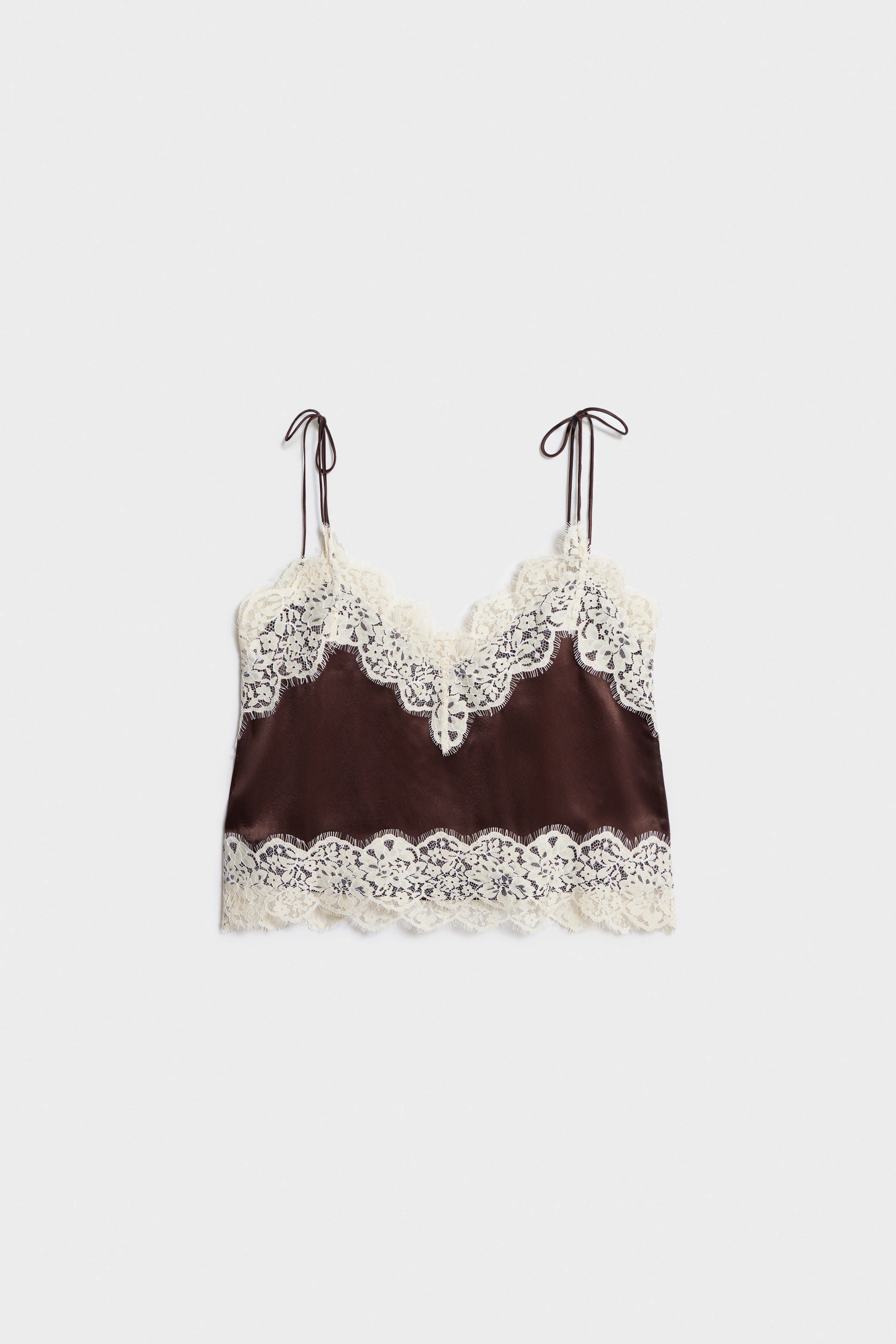 SATIN AND LACE TOP - Image 4