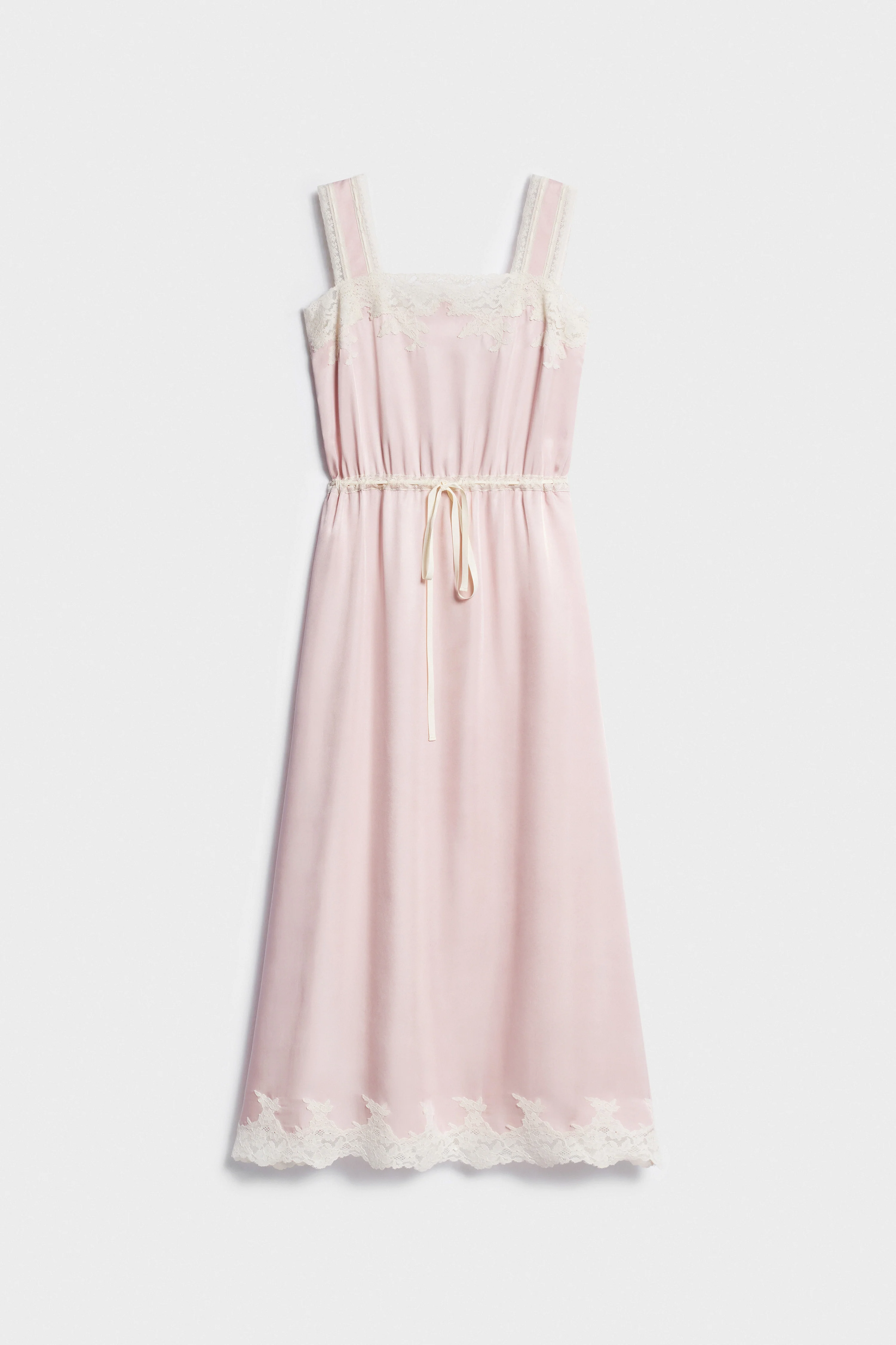 SATIN AND LACE WIDE DRESS - Image 6