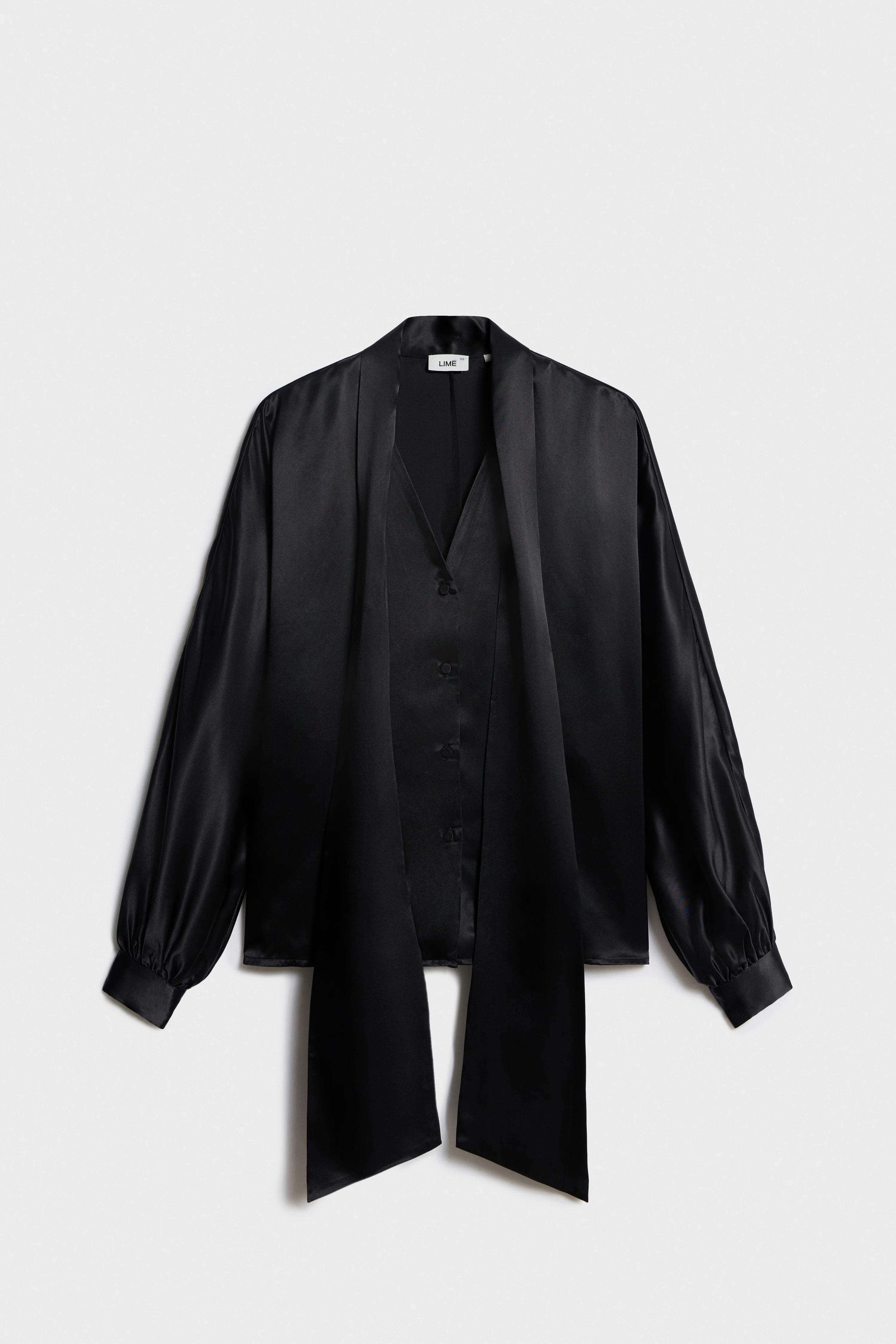 SCARF-DETAIL SATIN BLOUSE - Image 5
