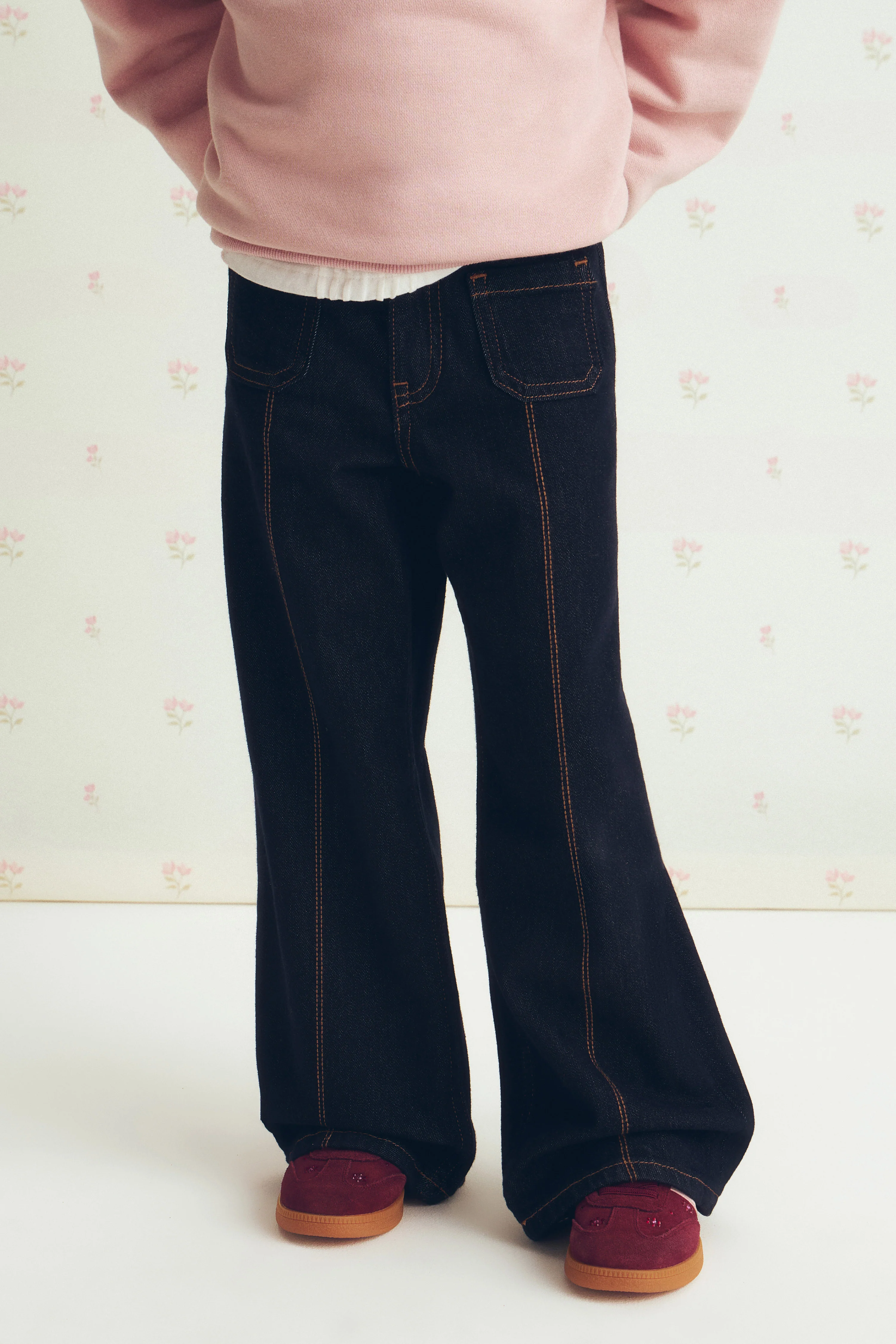 SEAM-DETAIL WIDE-LEG JEANS - Image 4