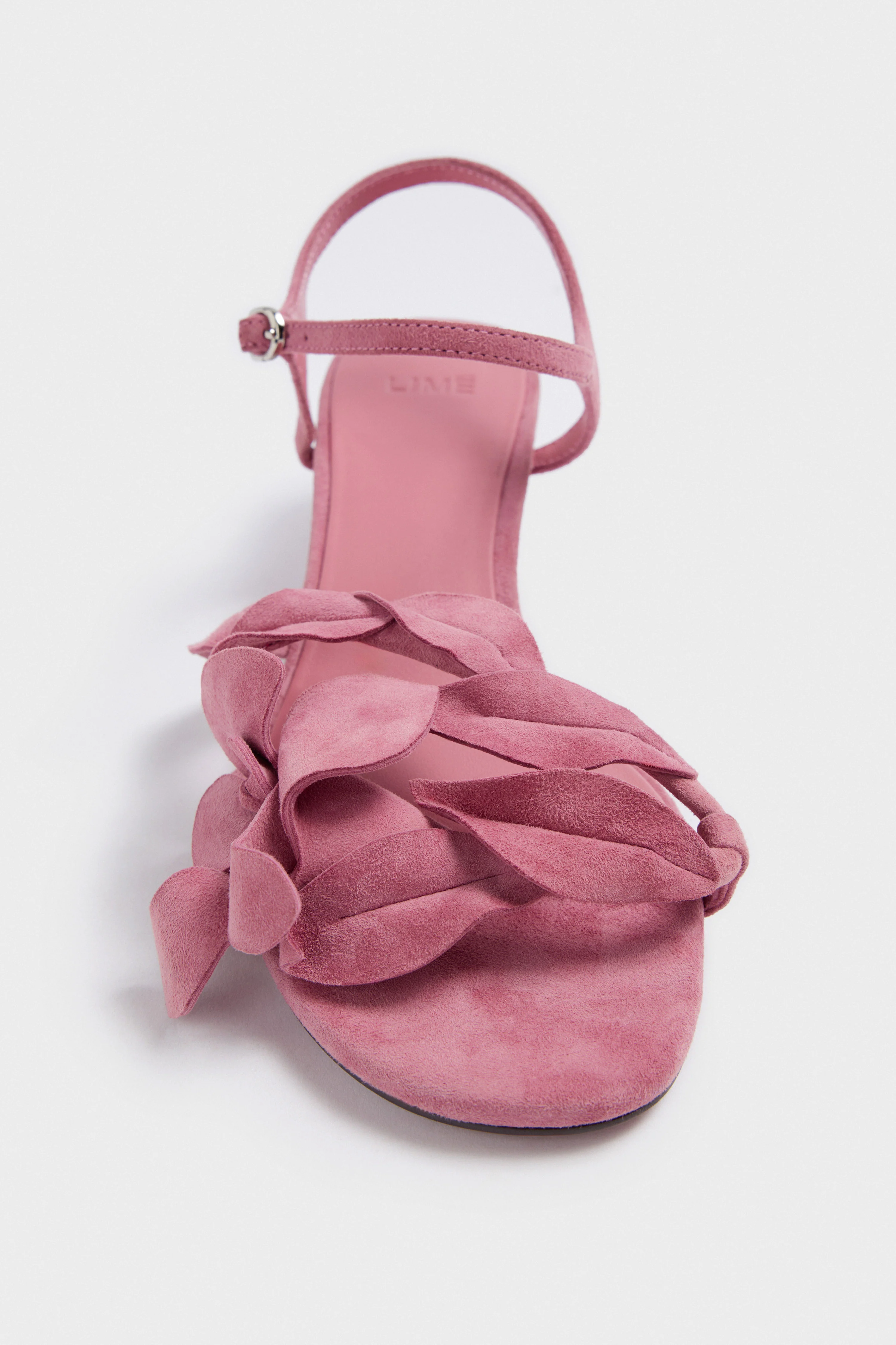SHEEP SUEDE LEATHER FLOWER-DETAIL SANDALS - Image 7