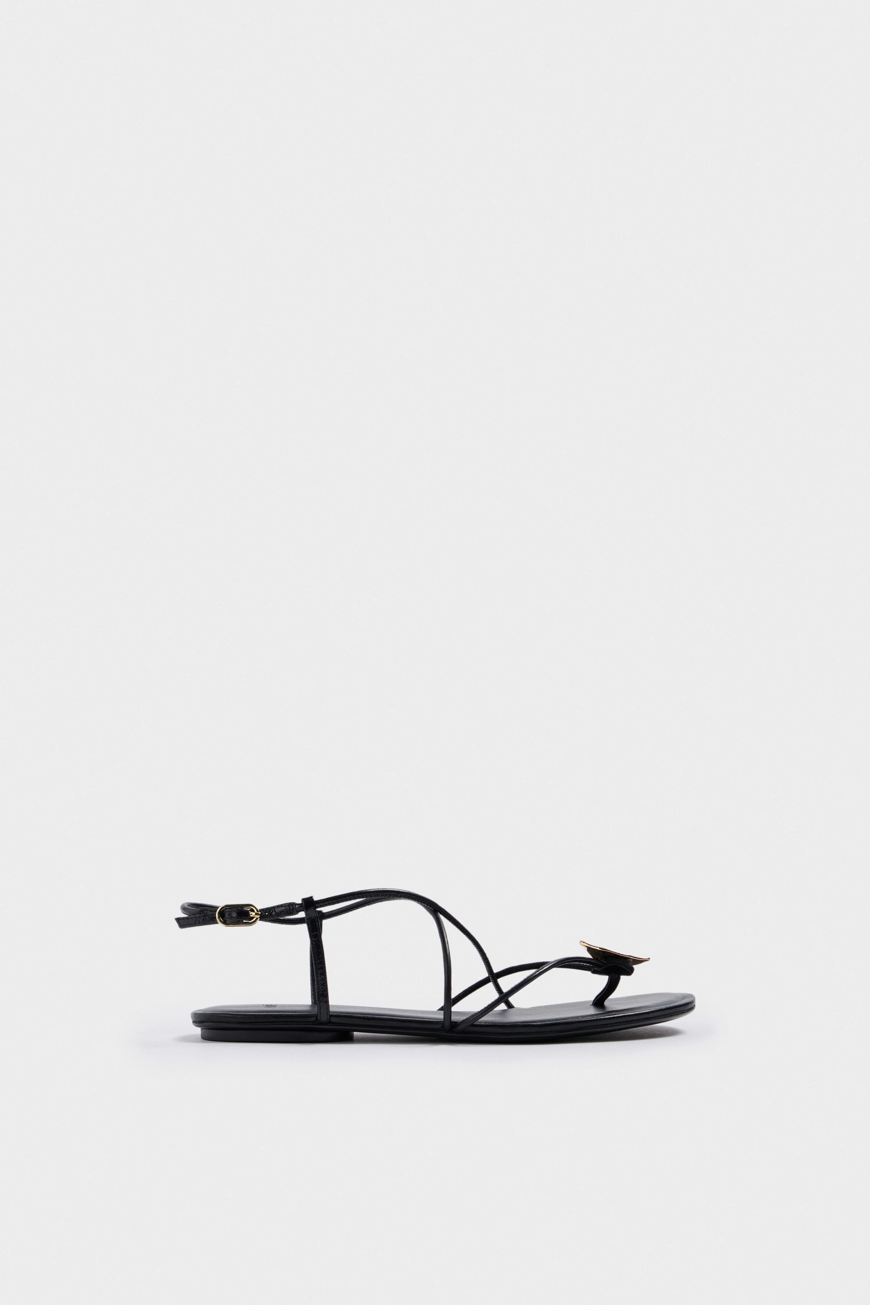 SHEEP LEATHER STONE-DETAIL SANDALS - Image 3