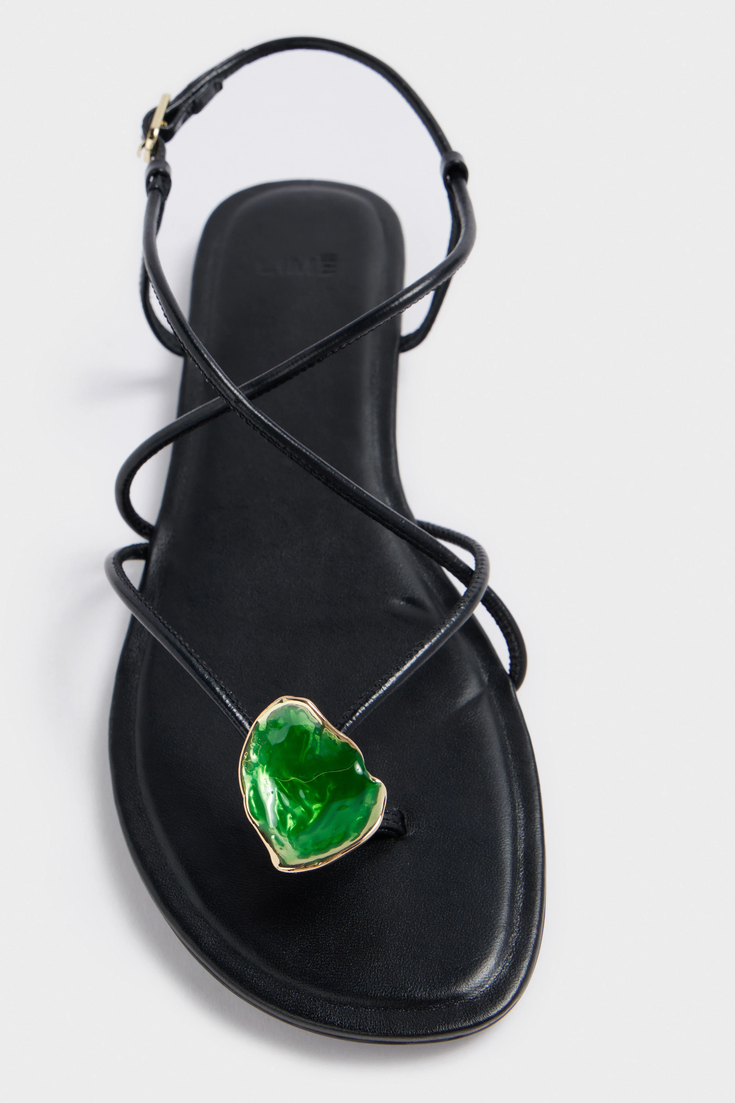 SHEEP LEATHER STONE-DETAIL SANDALS - Image 4