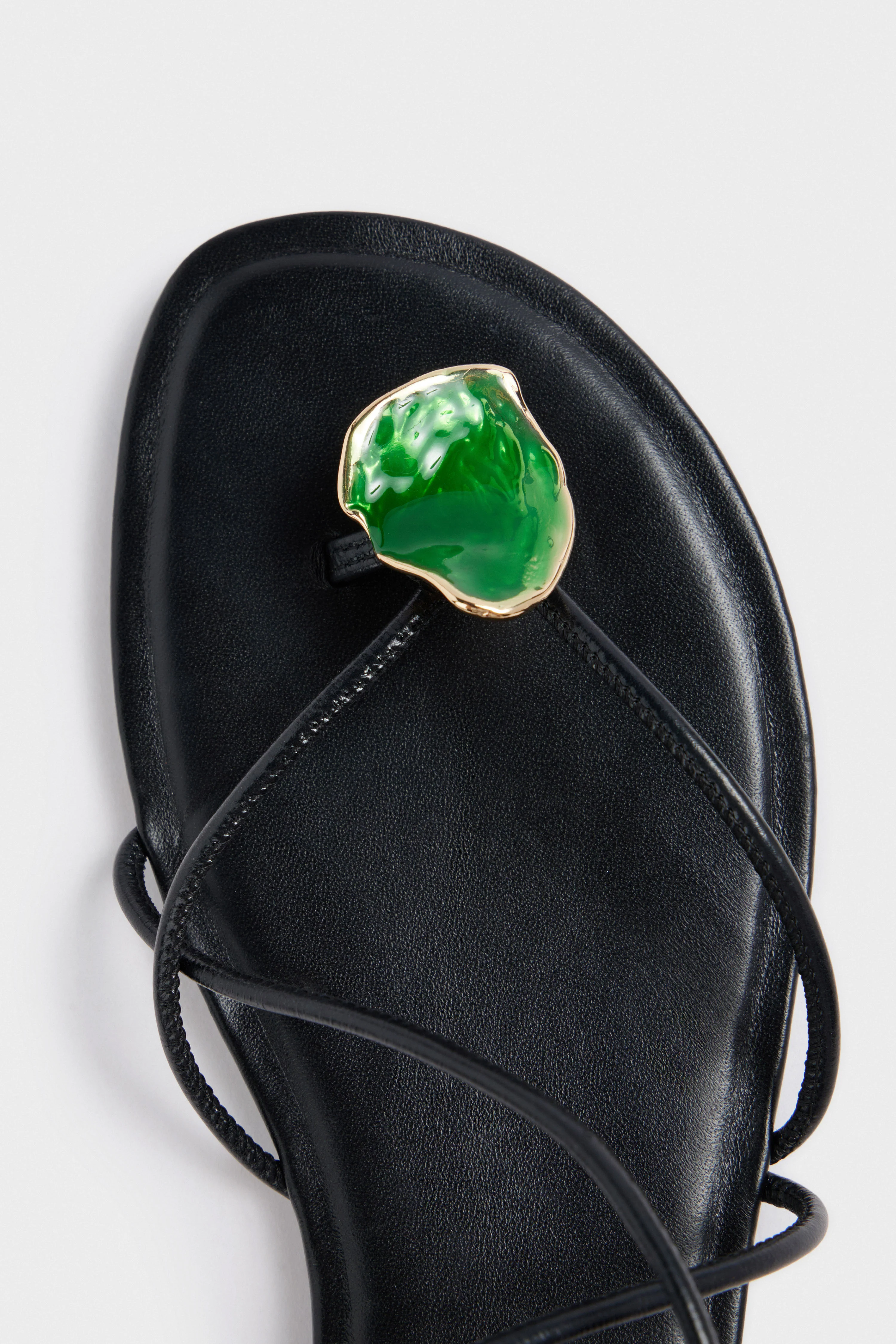SHEEP LEATHER STONE-DETAIL SANDALS - Image 7