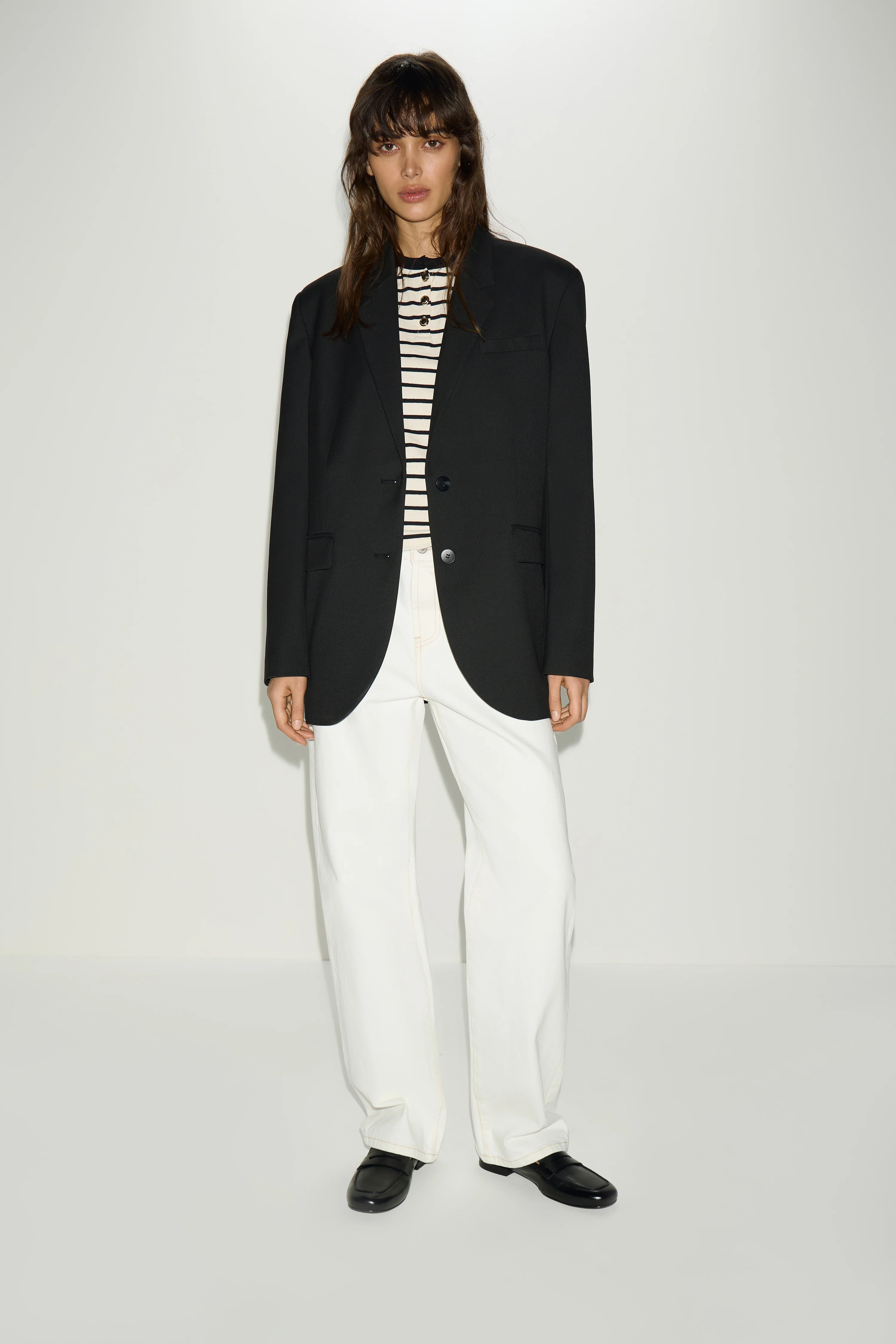 SINGLE-BREASTED VISCOSE BLEND BLAZER - Image 3
