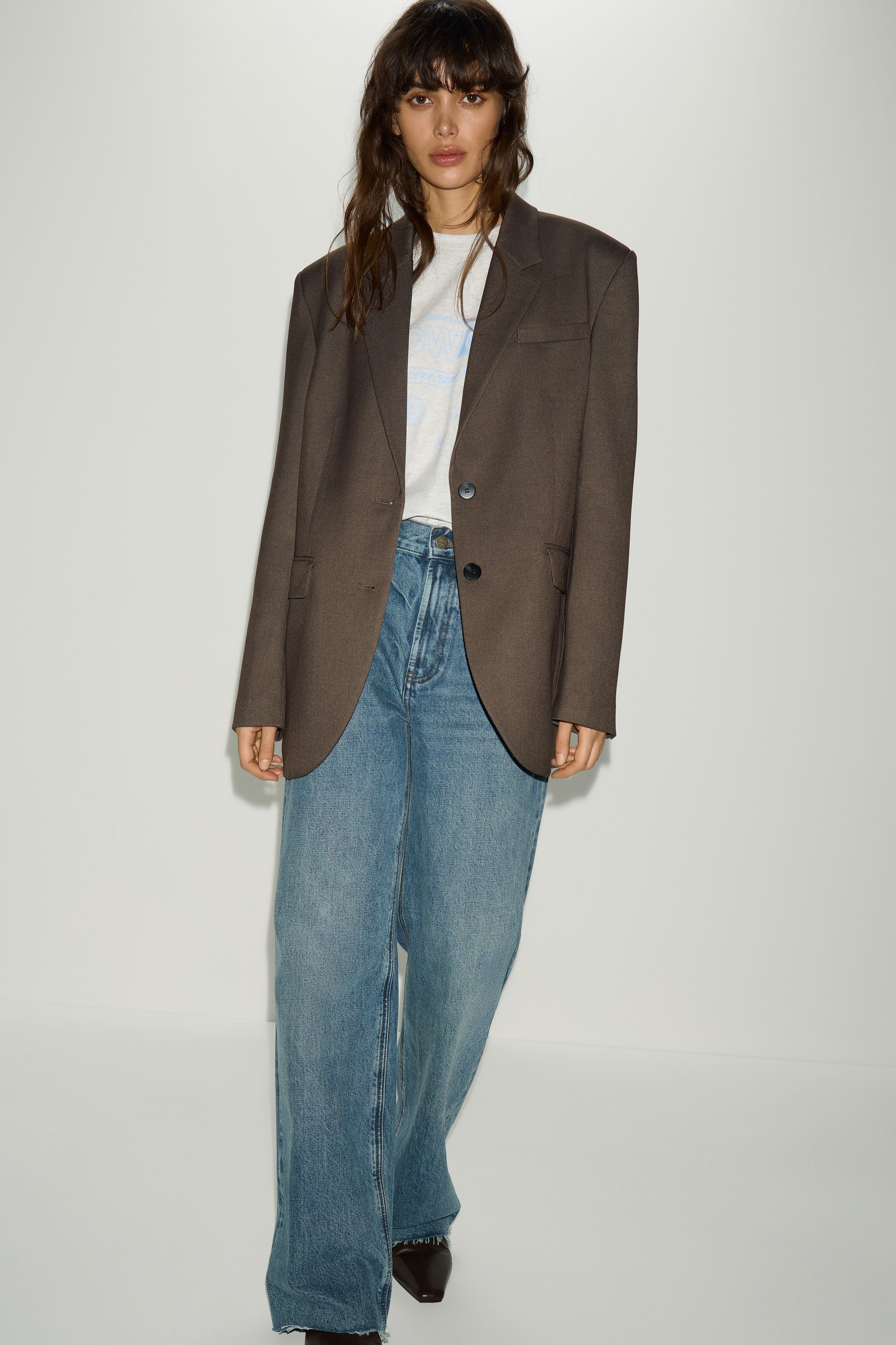 SINGLE-BREASTED VISCOSE BLEND BLAZER - Image 3