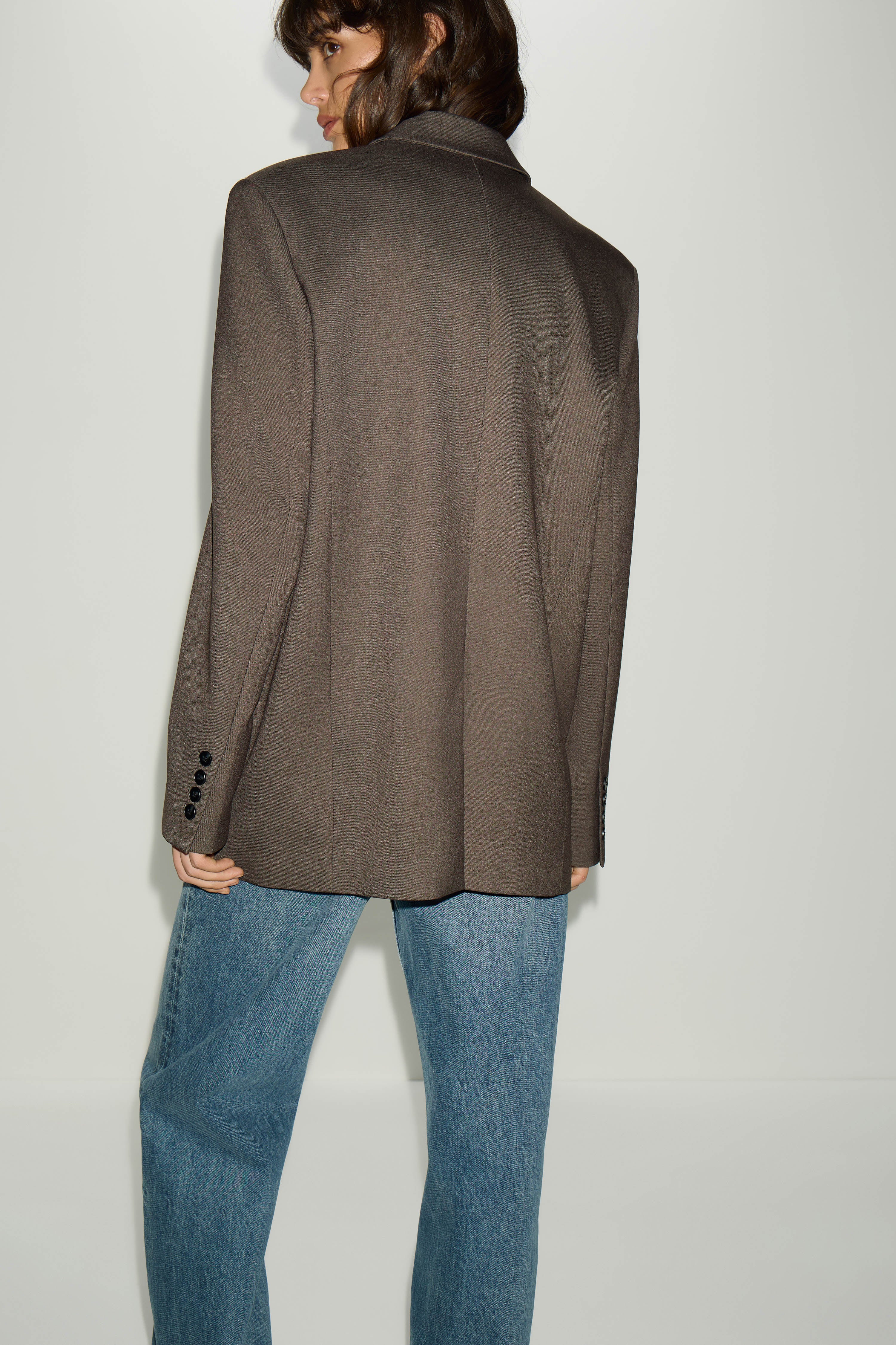 SINGLE-BREASTED VISCOSE BLEND BLAZER - Image 4
