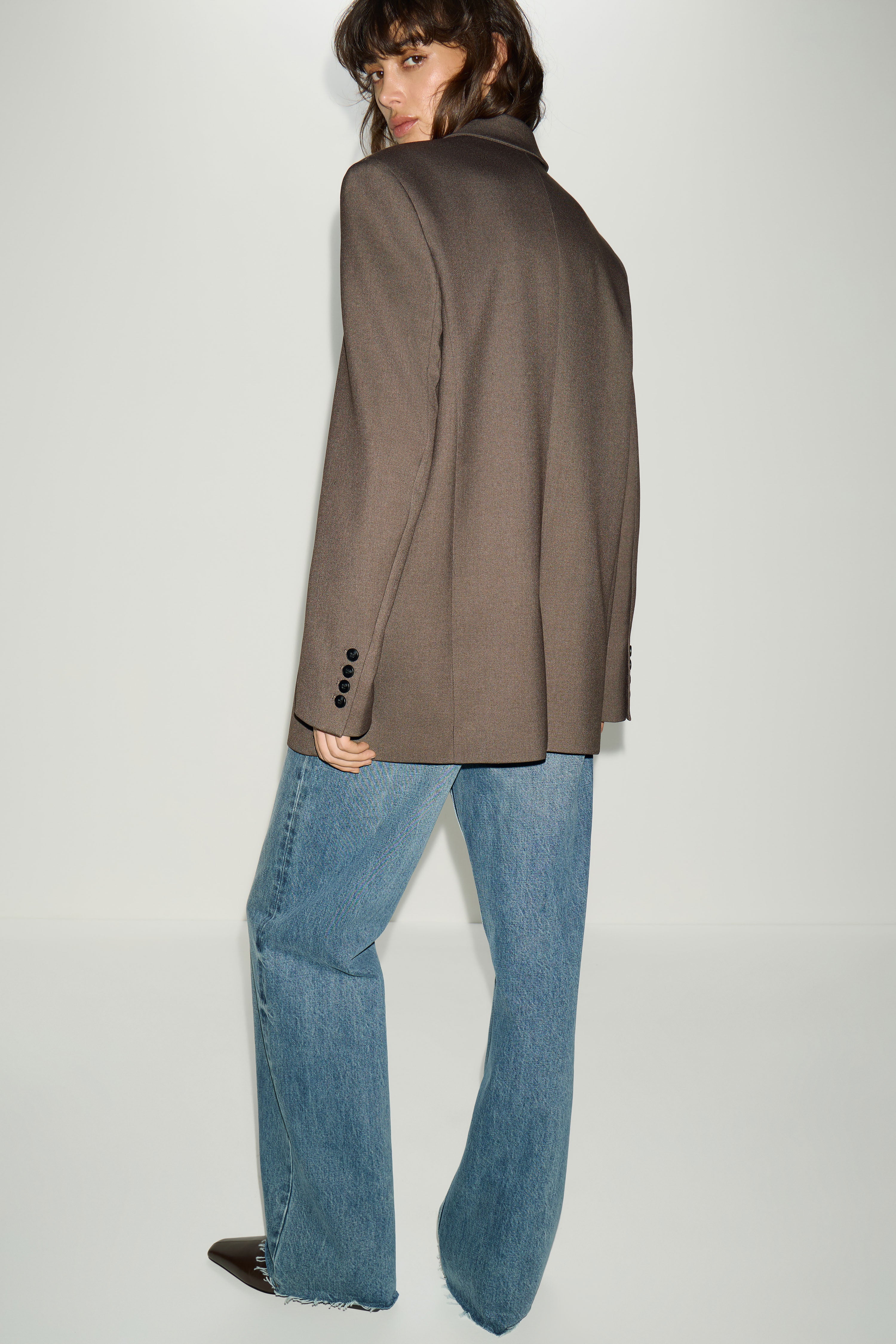 SINGLE-BREASTED VISCOSE BLEND BLAZER - Image 5