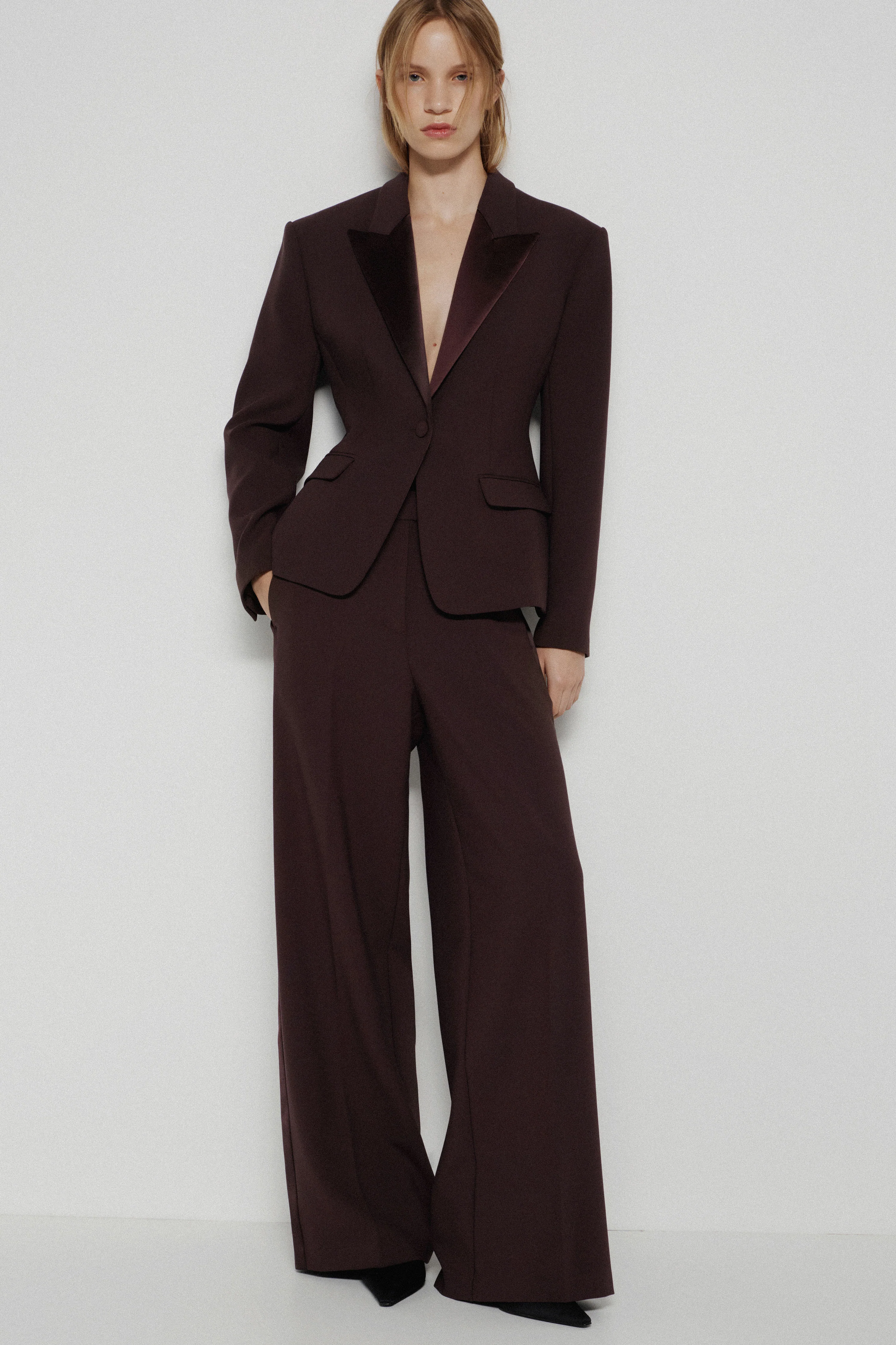 SLIM-FIT SATIN-TRIMMED BLAZER - Image 3
