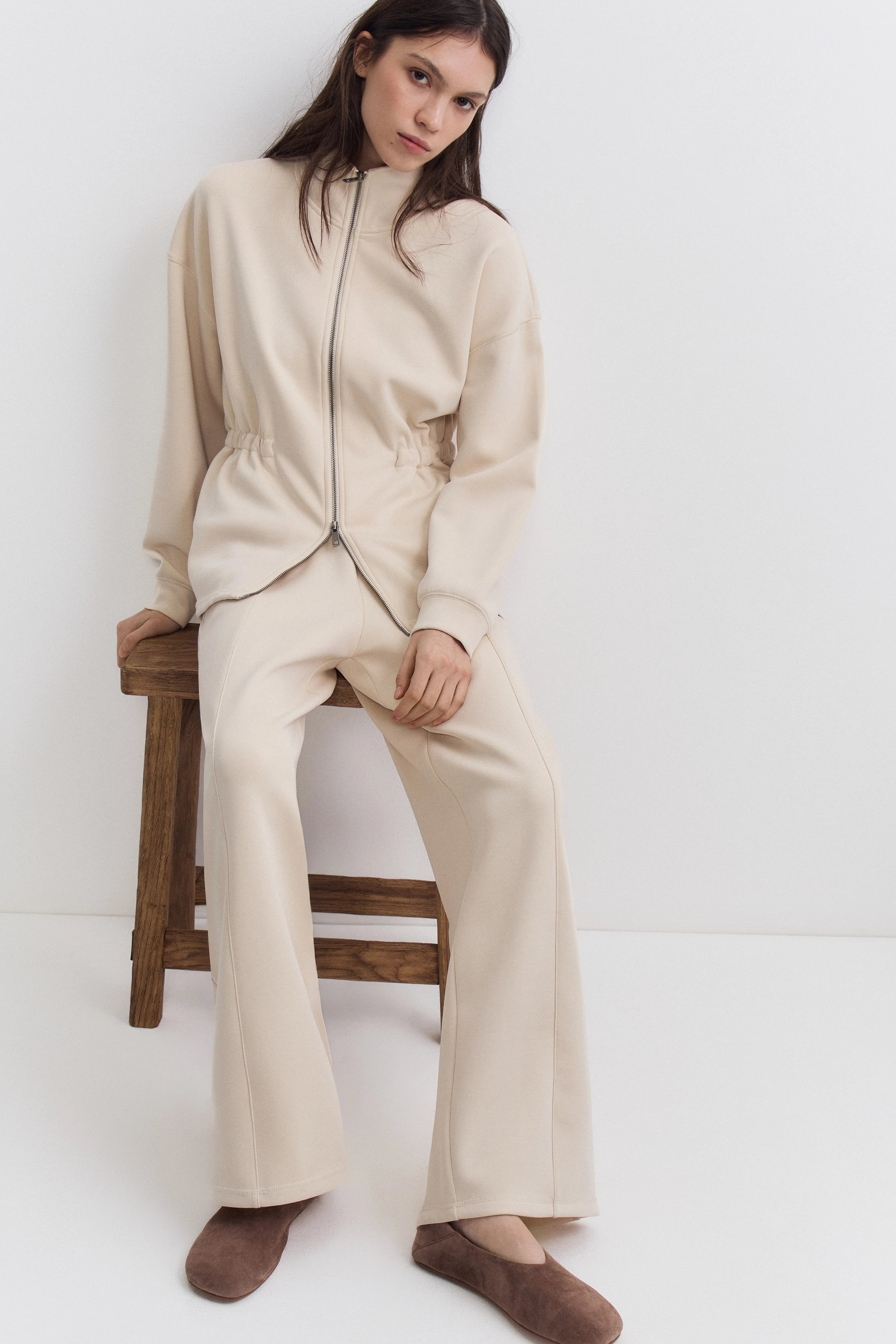 SPLIT SUEDE BALLET PUMPS