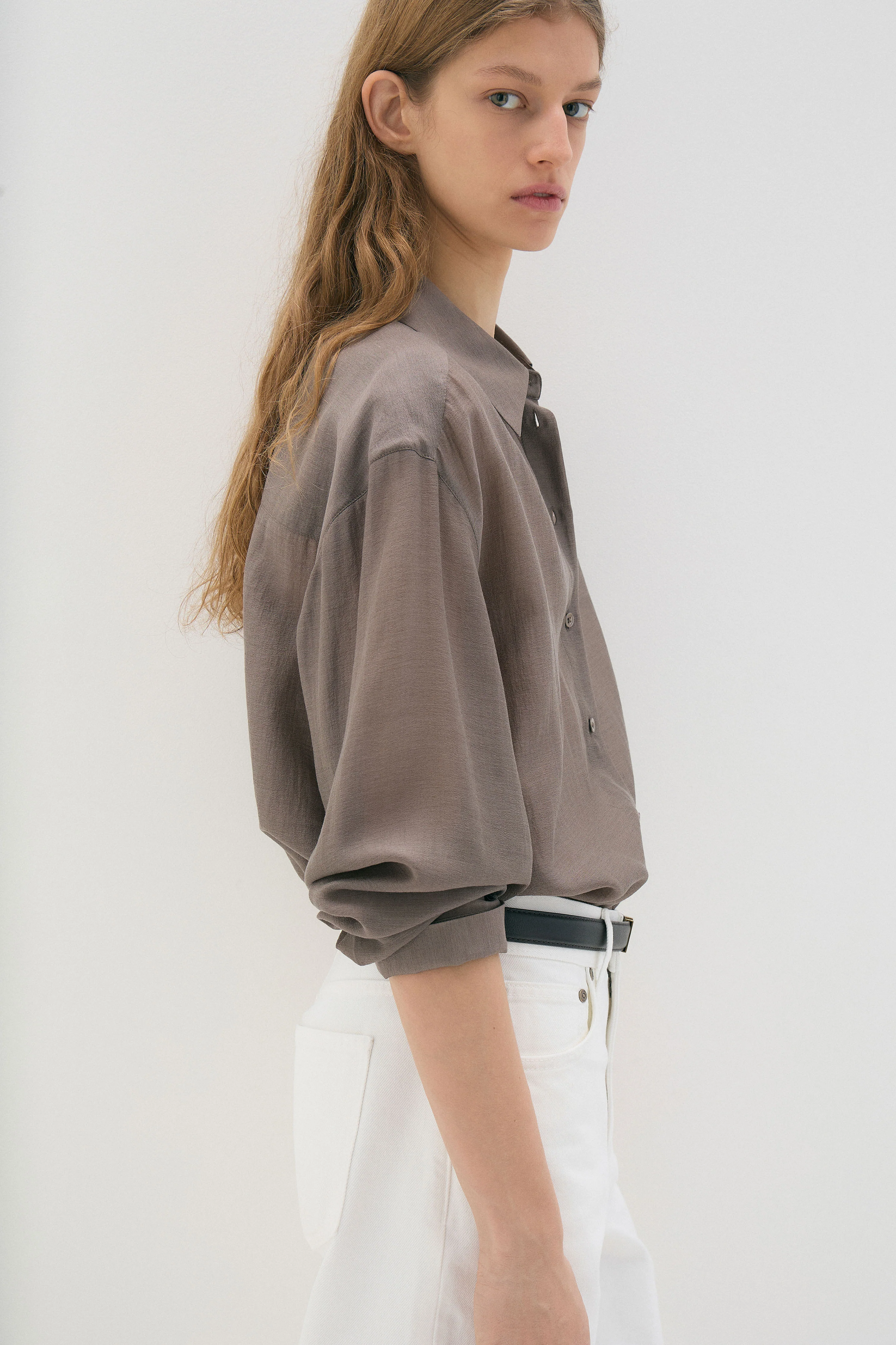 STRAIGHT CUT LYOCELL-WOOL SHIRT - Image 3