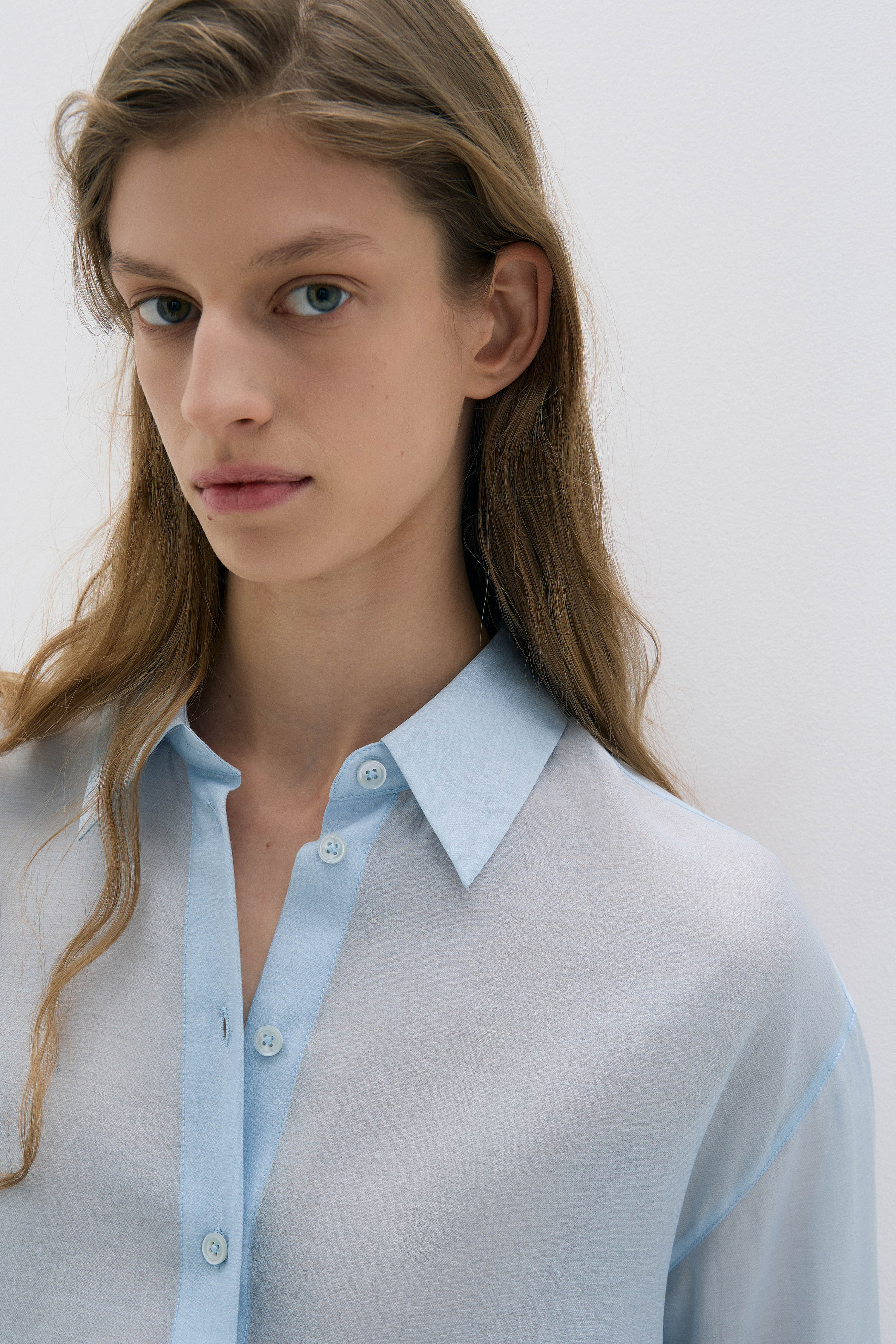 STRAIGHT CUT LYOCELL-WOOL SHIRT - Image 3