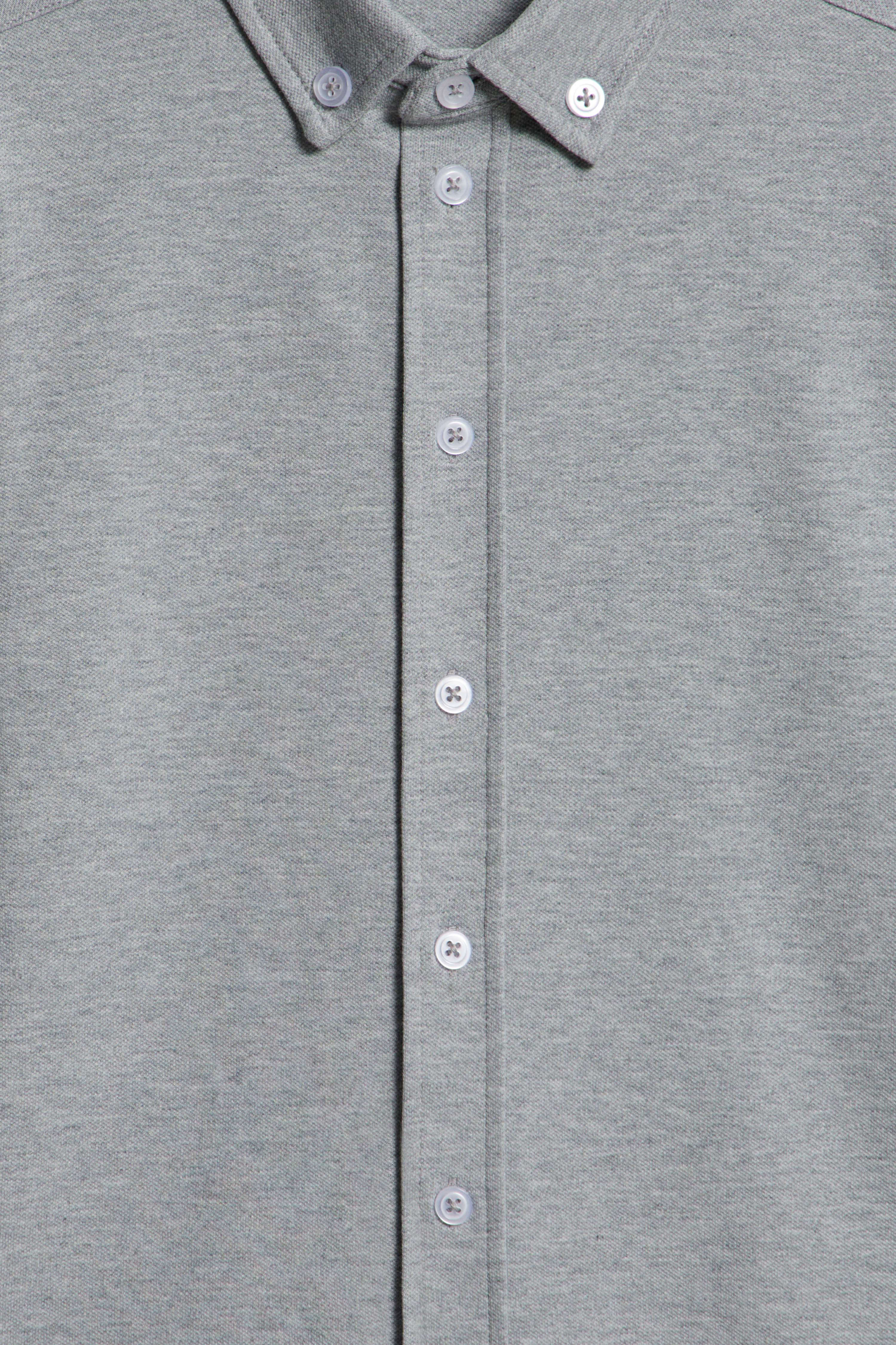 STRAIGHT-FIT COTTON PIQUÉ SHIRT - Image 7