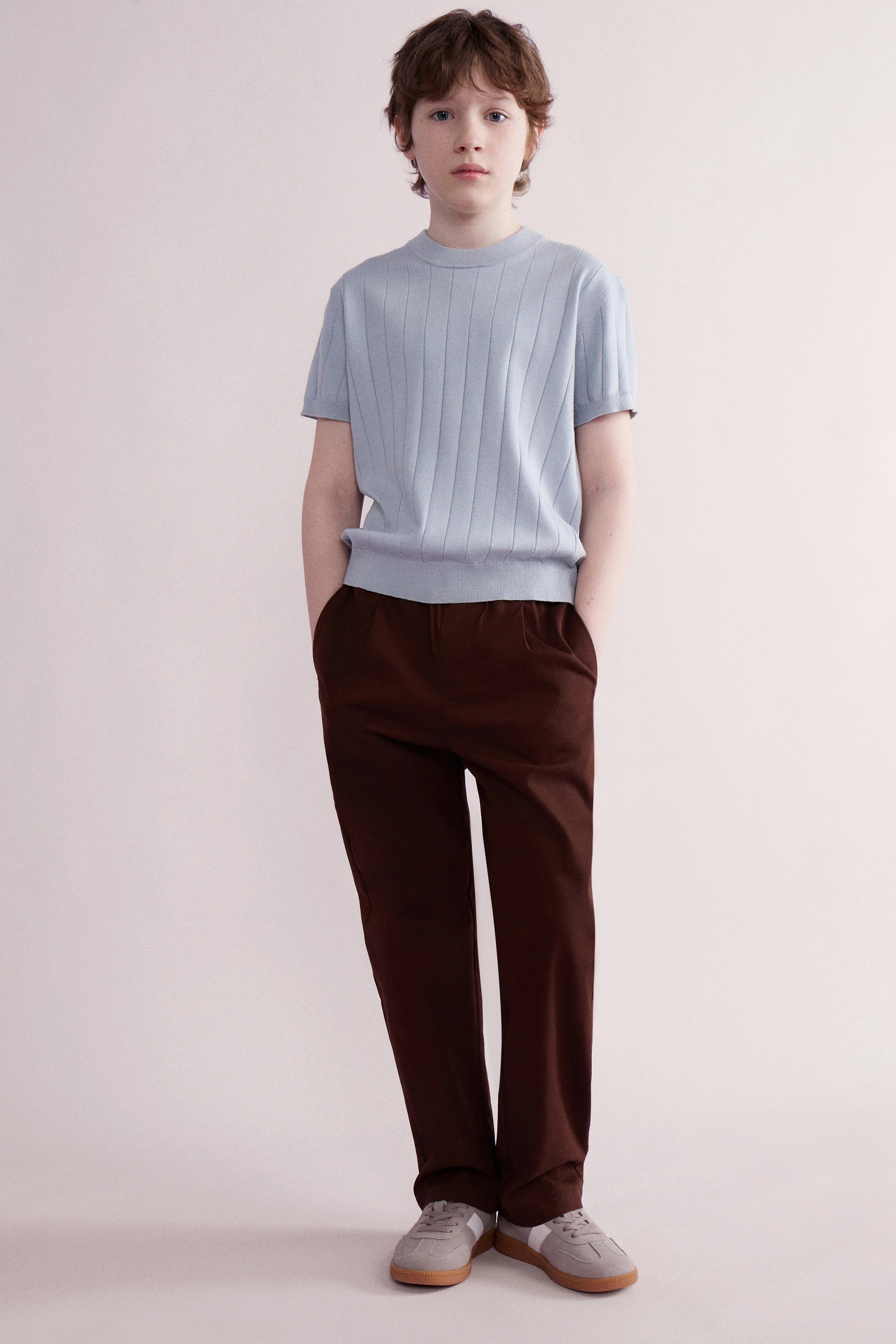 STRAIGHT-FIT COTTON TROUSERS