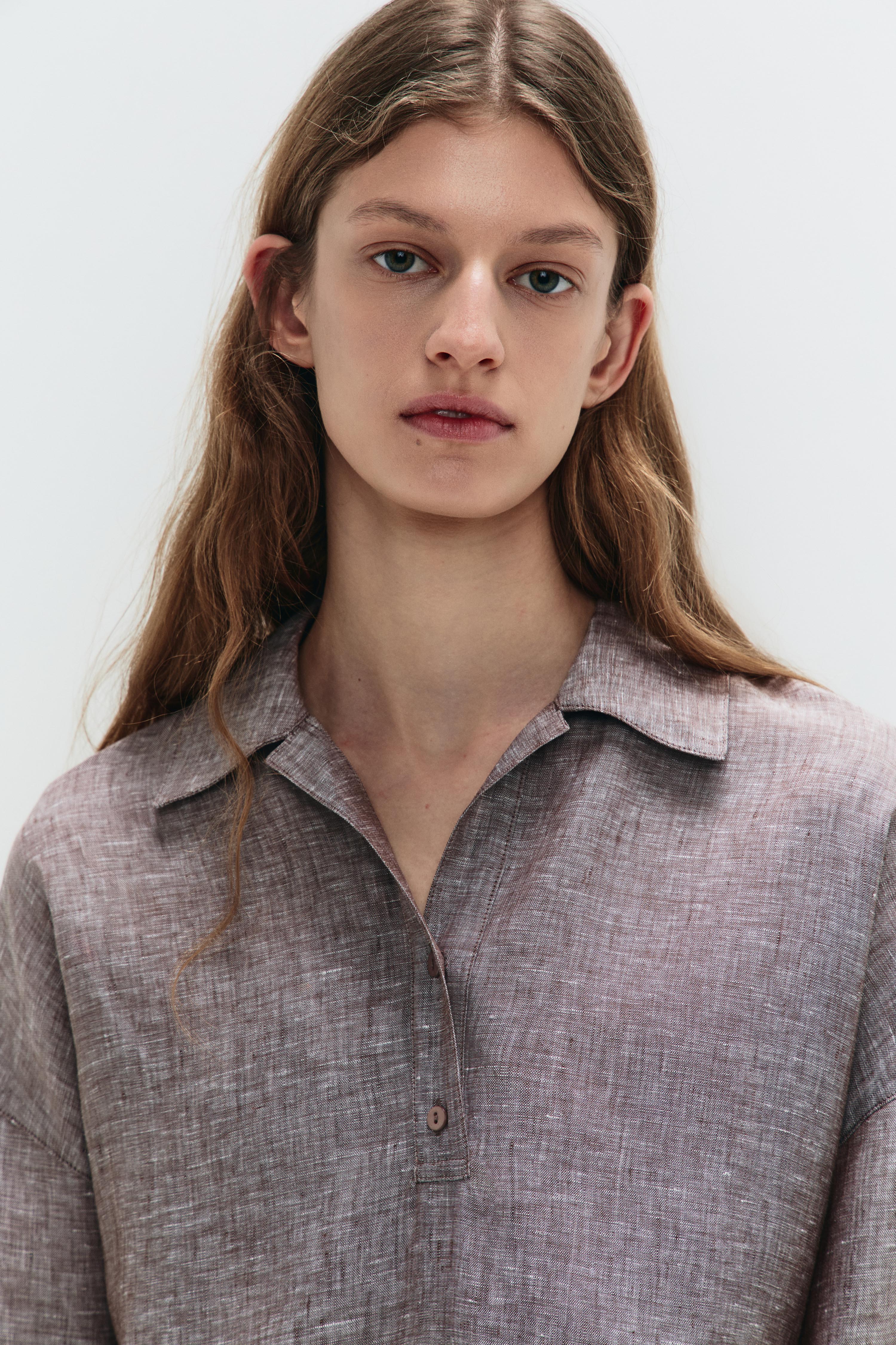 STRAIGHT FIT LINEN BLOUSE - Image 3