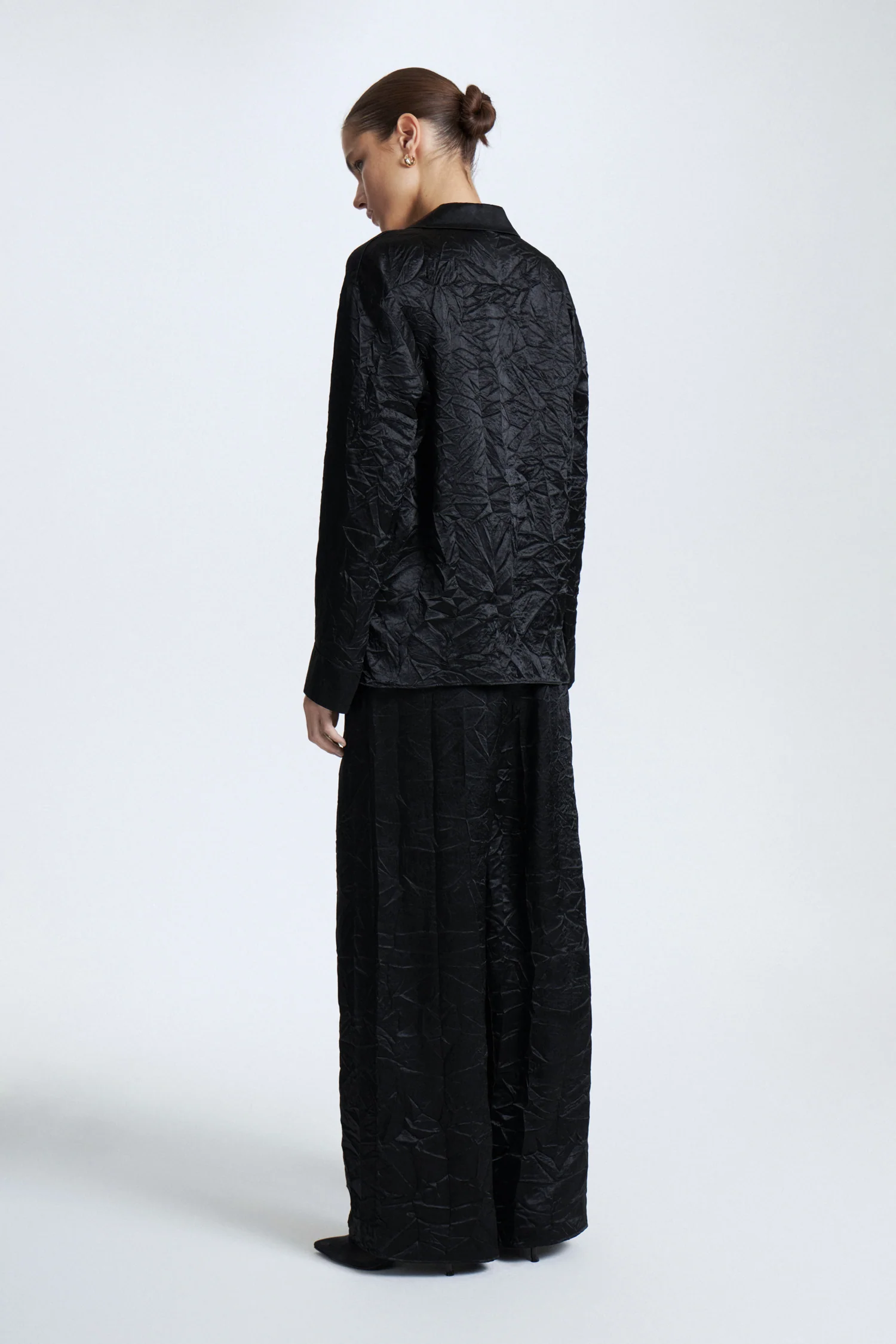 STRAIGHT FAUX SILK SHIRT - Image 4