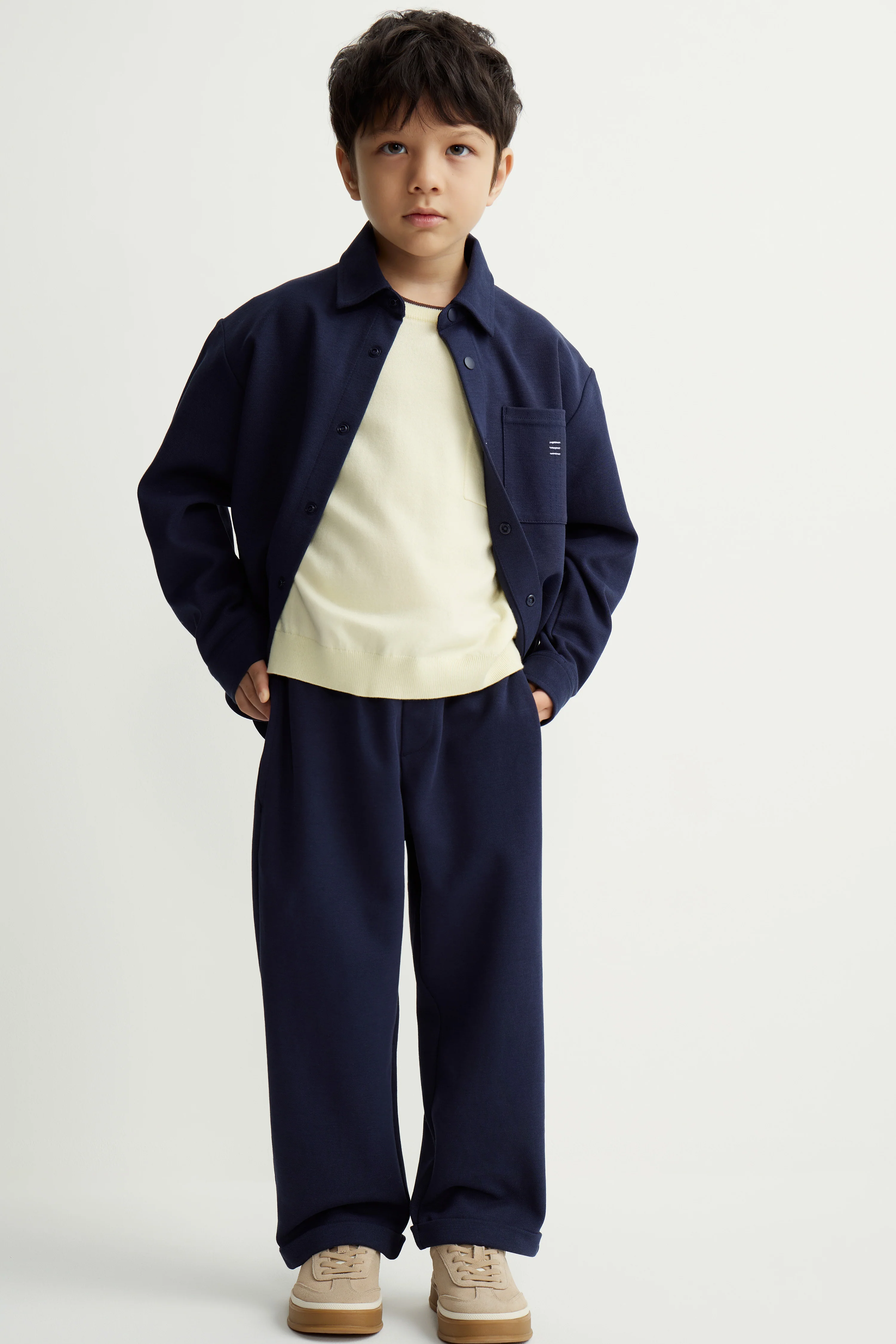 COTTON PIQUÉ TROUSERS