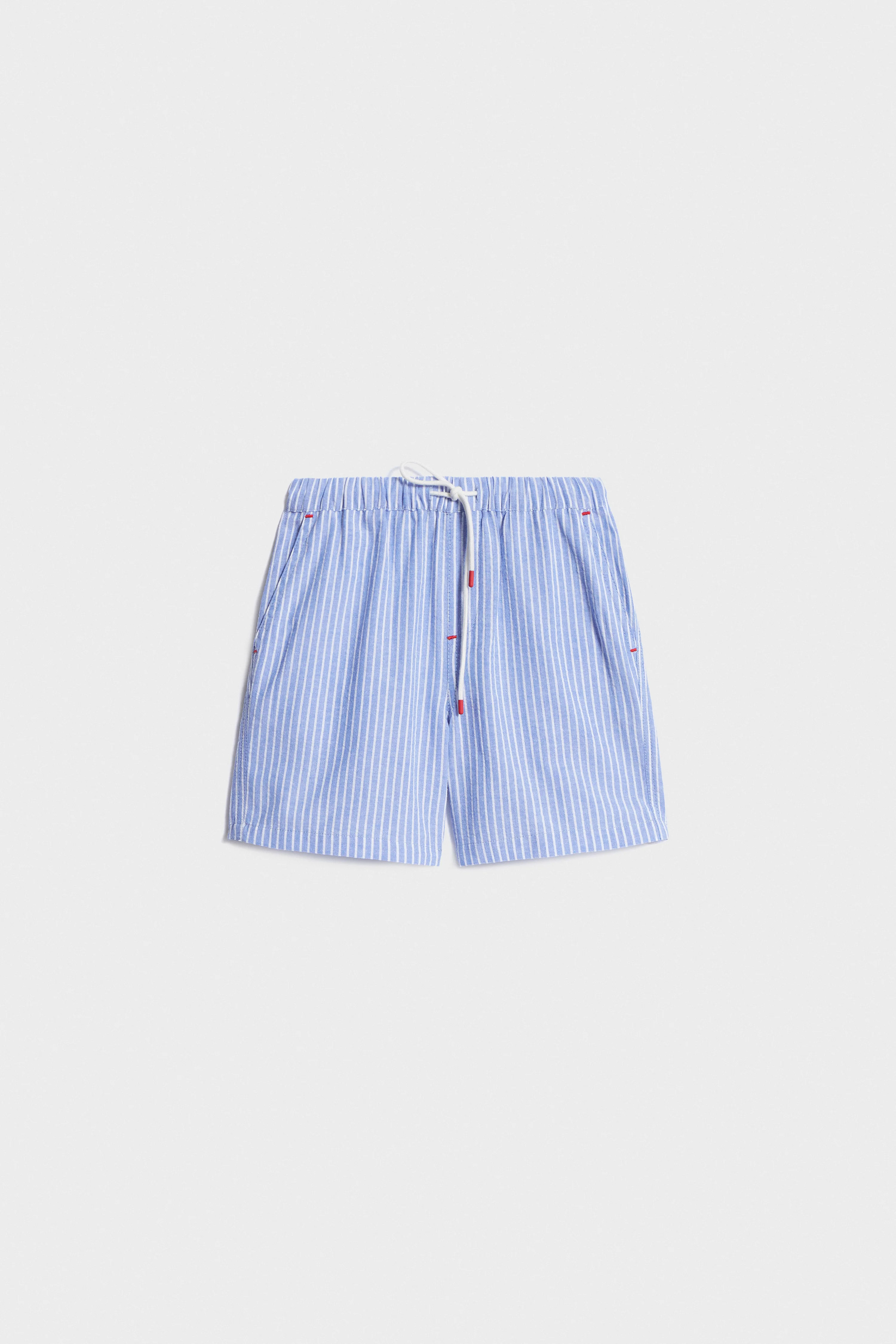 STRIPED COTTON-BLEND SHORTS - Image 4