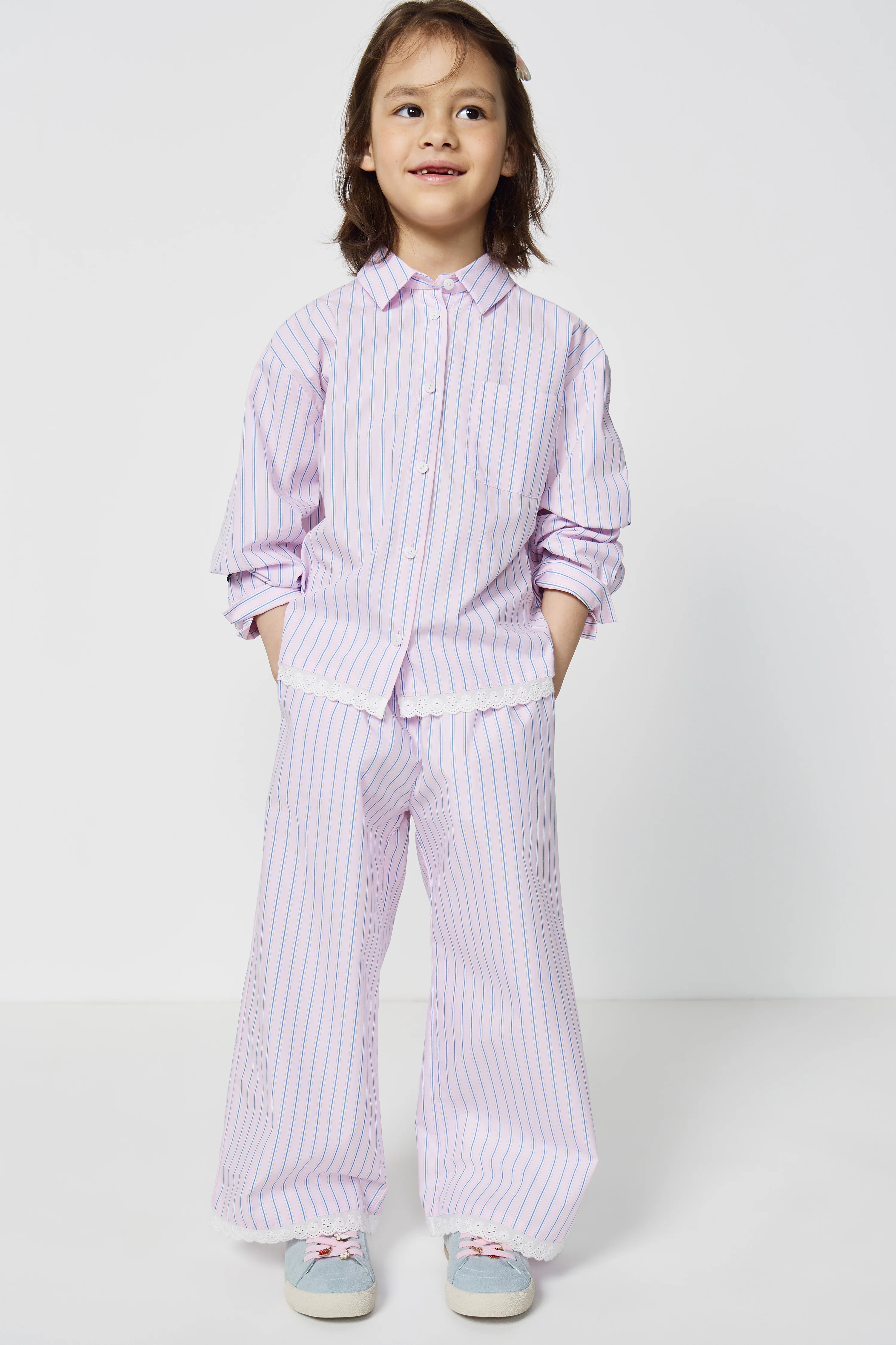 STRIPED COTTON TROUSERS