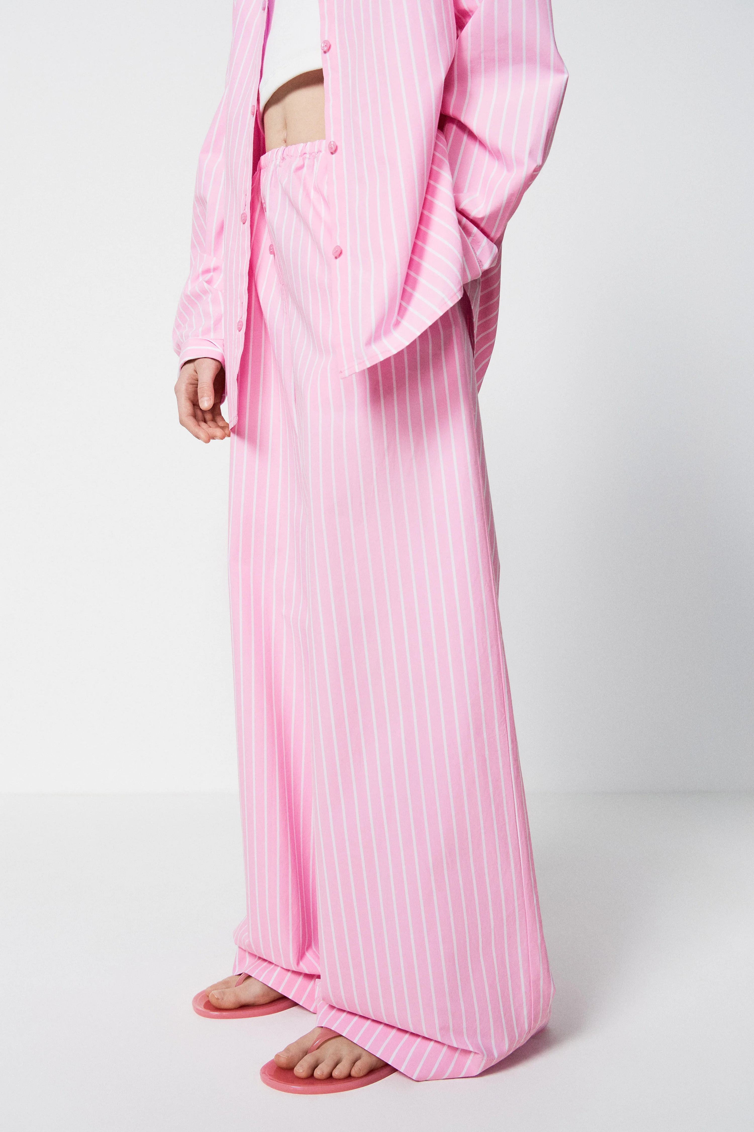 STRIPED COTTON TROUSERS