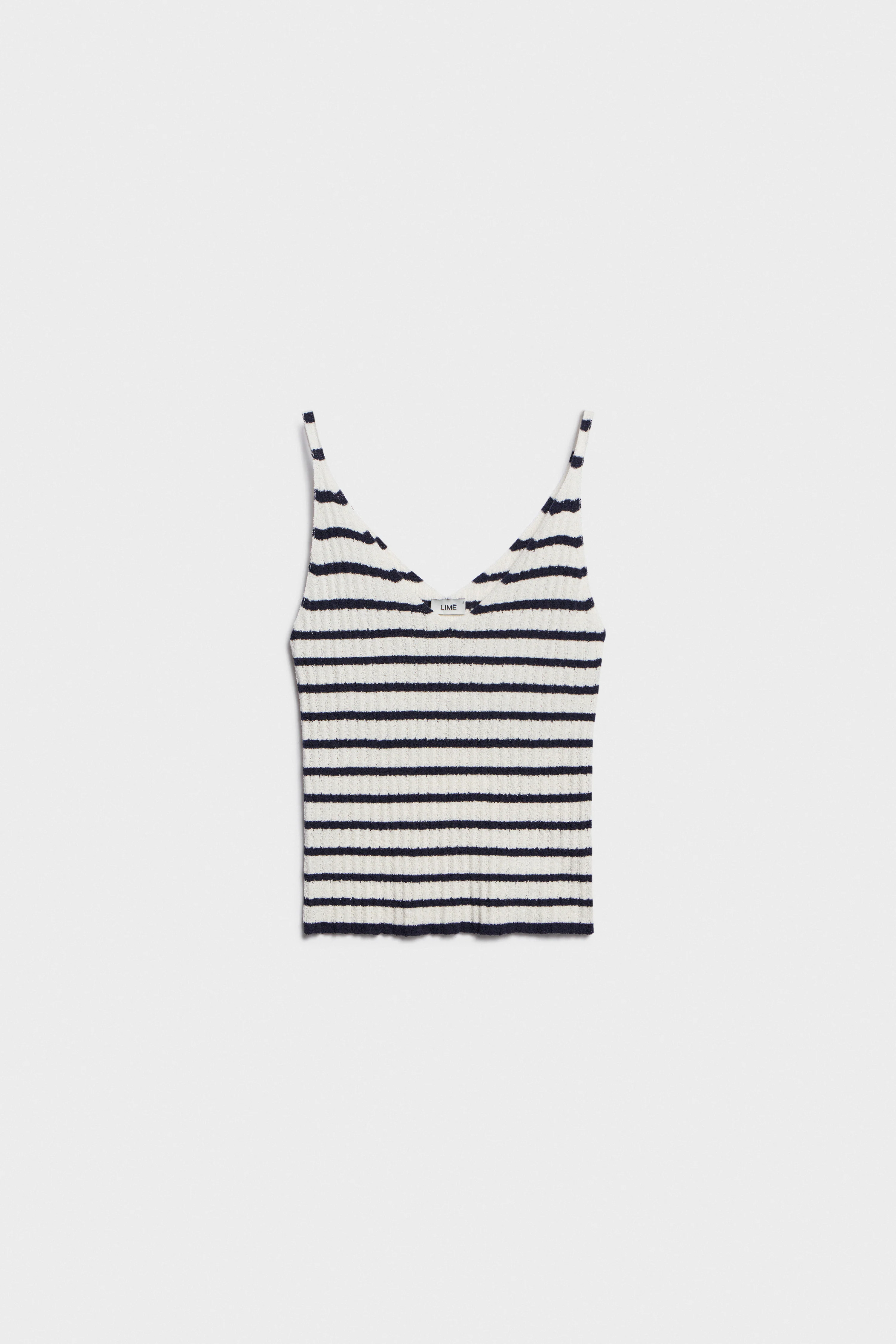 STRIPED FINE-KNIT TOP - Image 3
