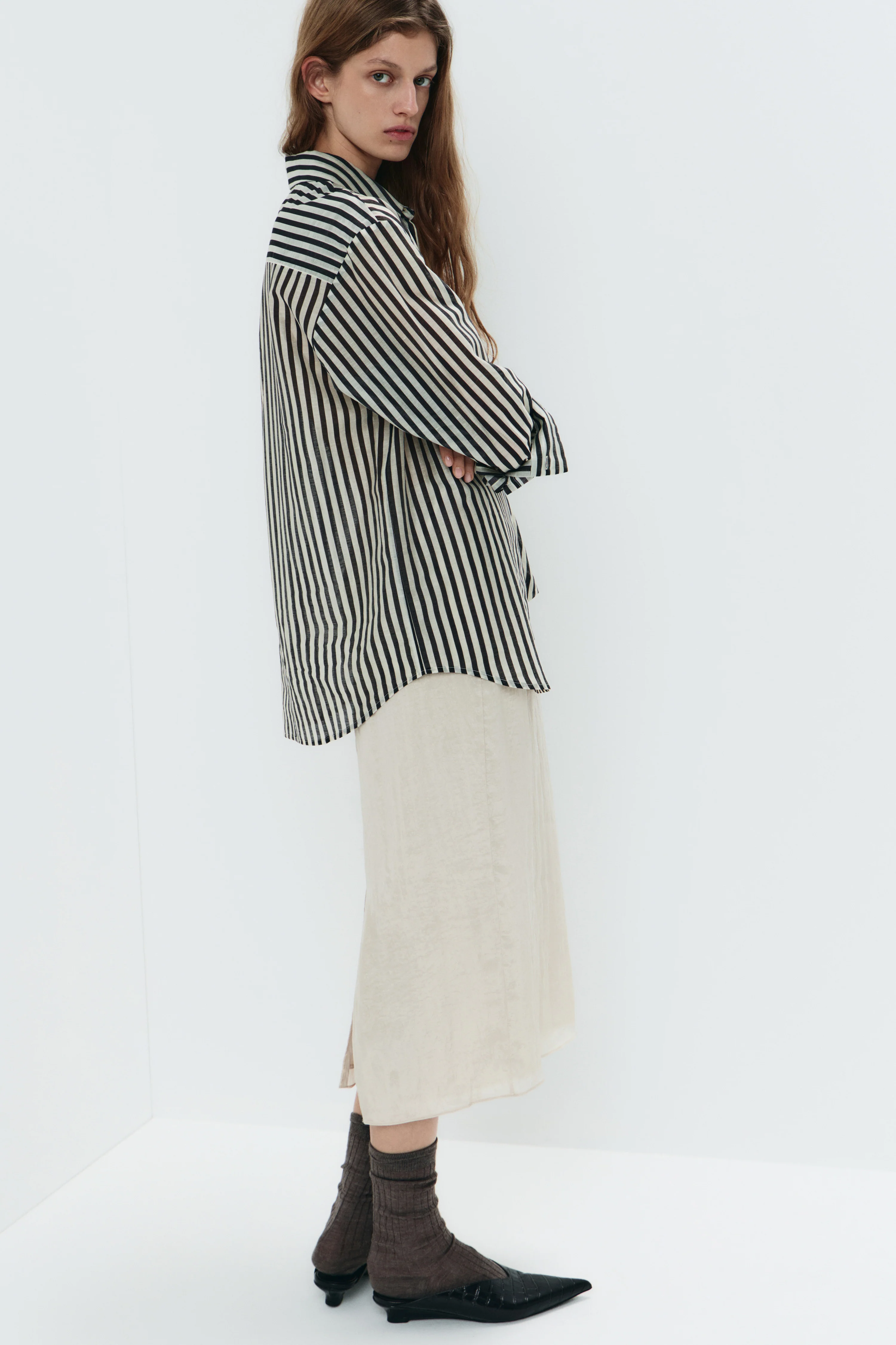 STRIPED LYOCELL SHIRT