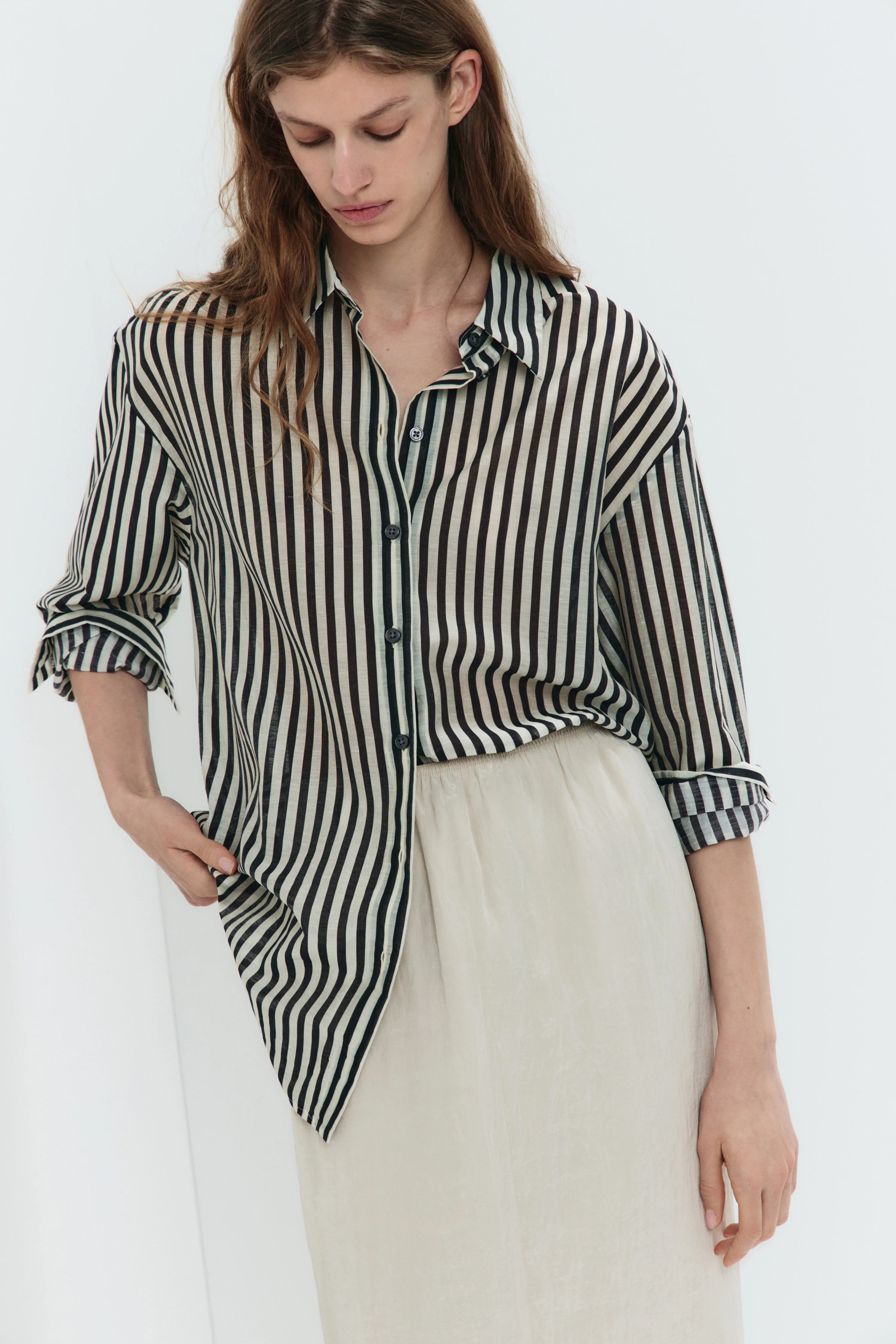 STRIPED LYOCELL SHIRT - Image 2