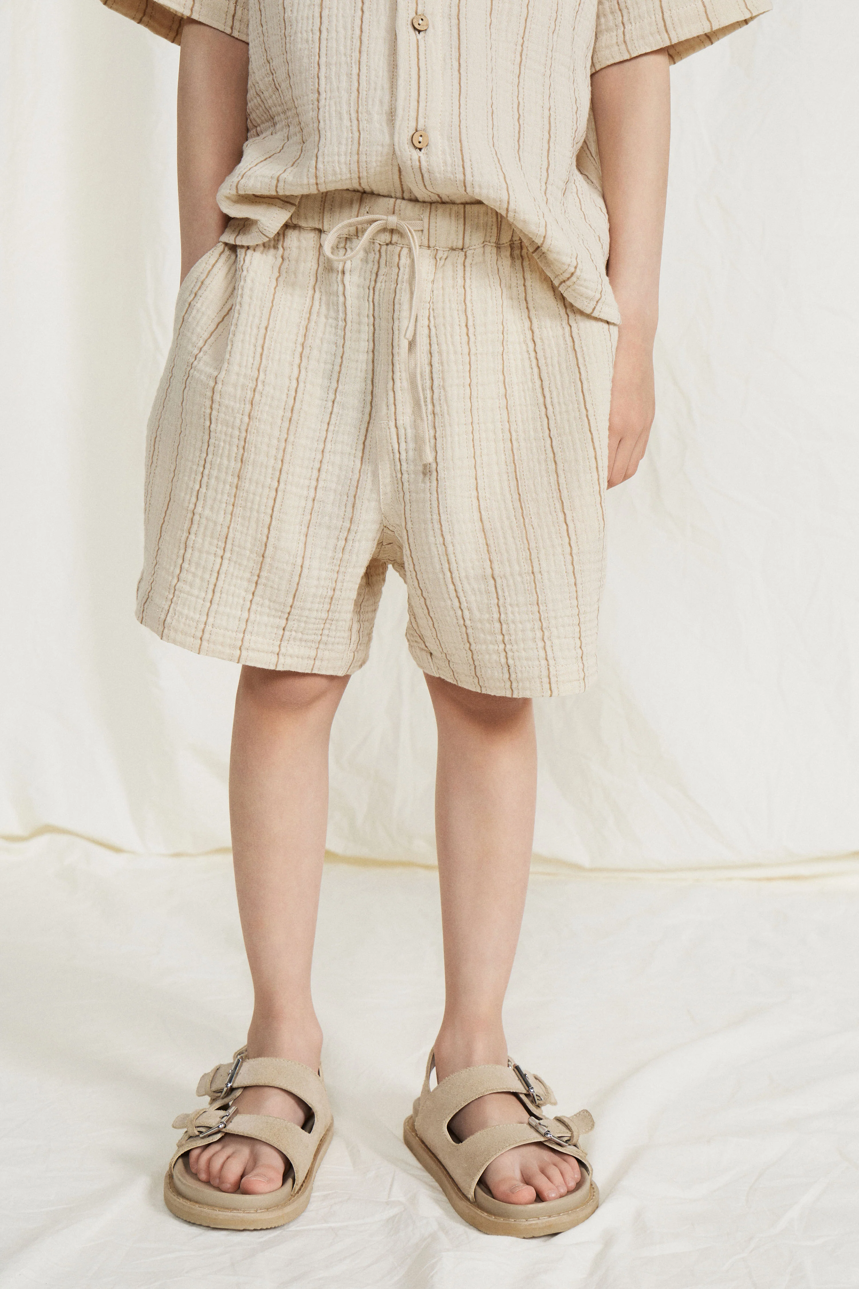 STRIPED MUSLIN SHORTS - Image 2